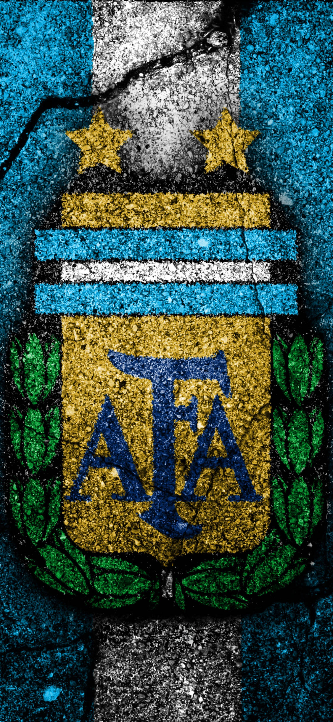 Argentinas fodboldlandsholds logo på asfalt Wallpapers
