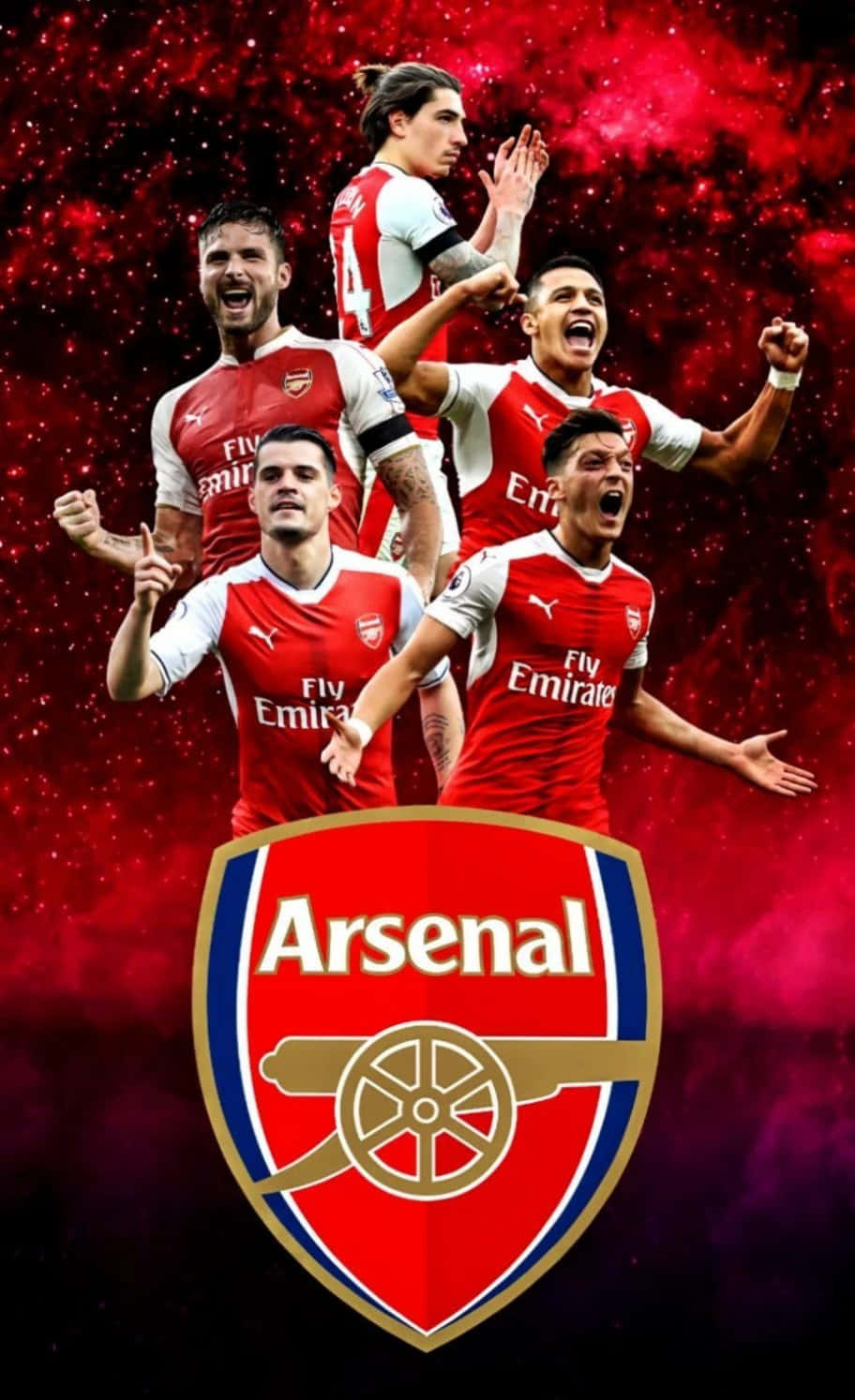 Arsenal-holdet poserer på stadion Wallpapers