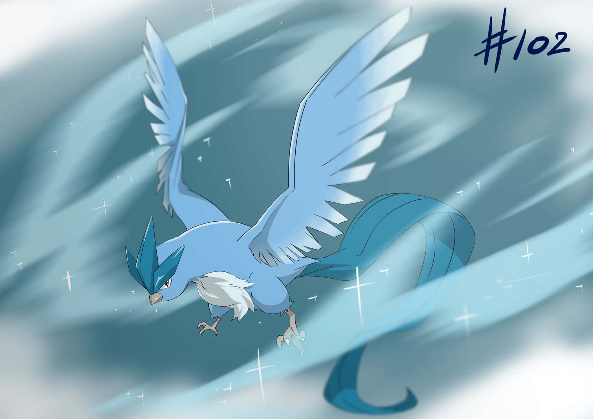 Articuno med #102-tekst Wallpapers