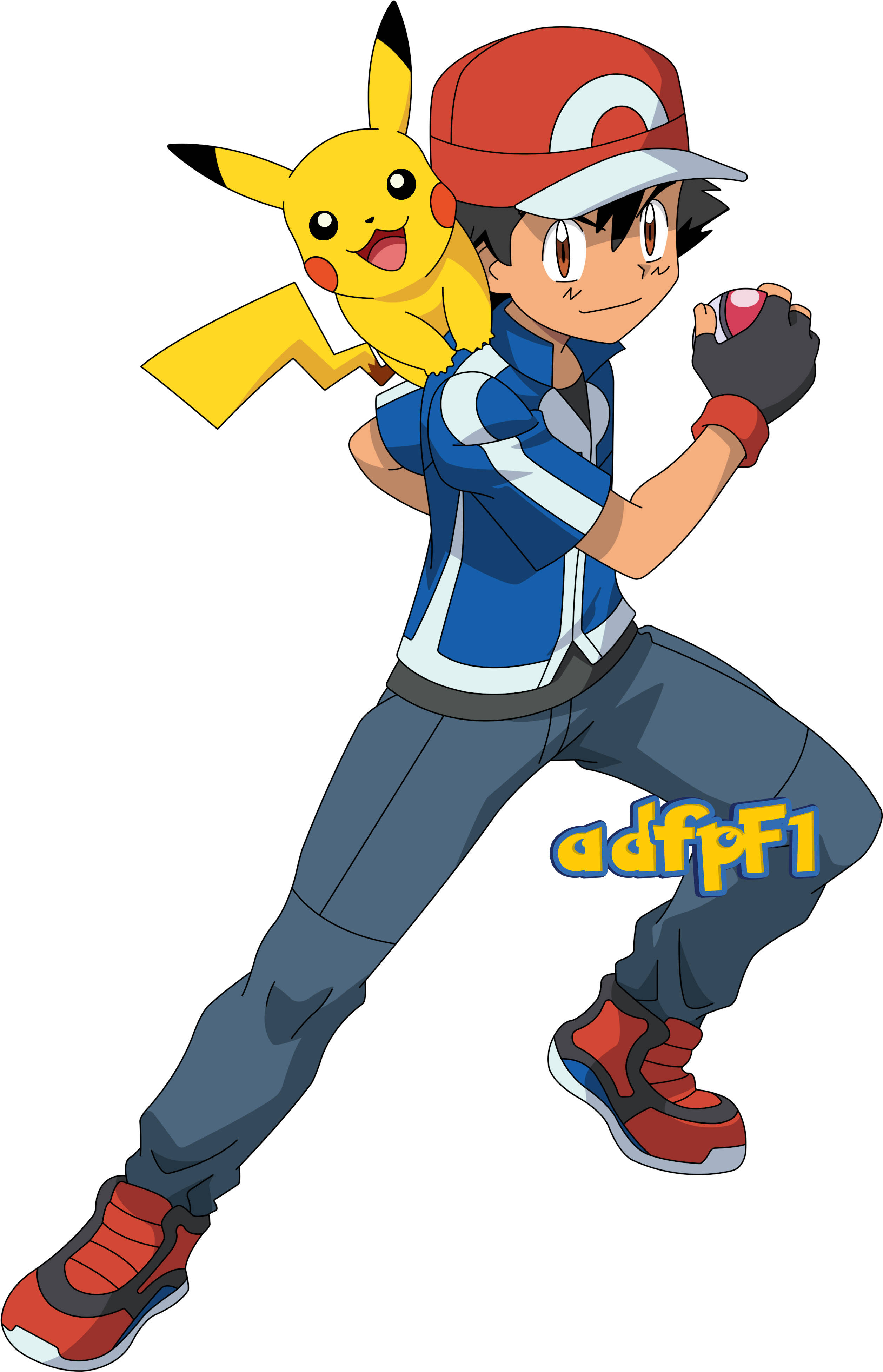 Ash og Pikachu HD dristig positur Wallpapers