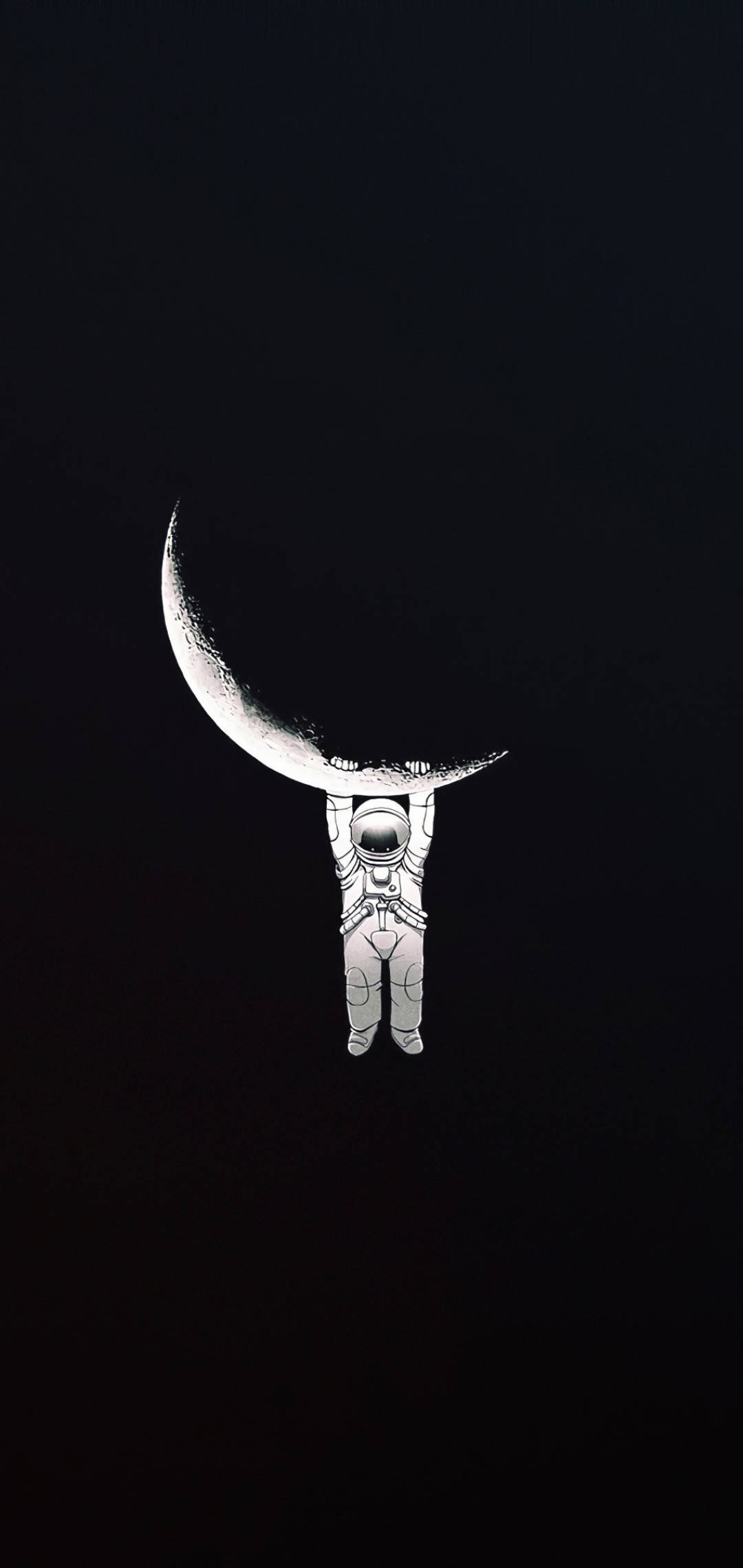 Astronaut hængende på månen cool sort baggrund Wallpapers