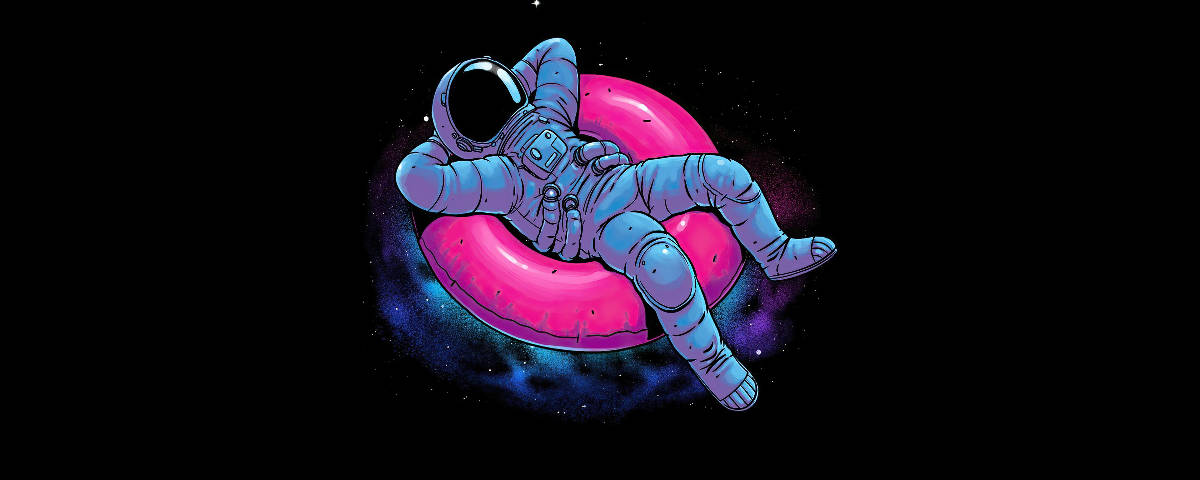 Astronaut på lyserød ring Wallpapers
