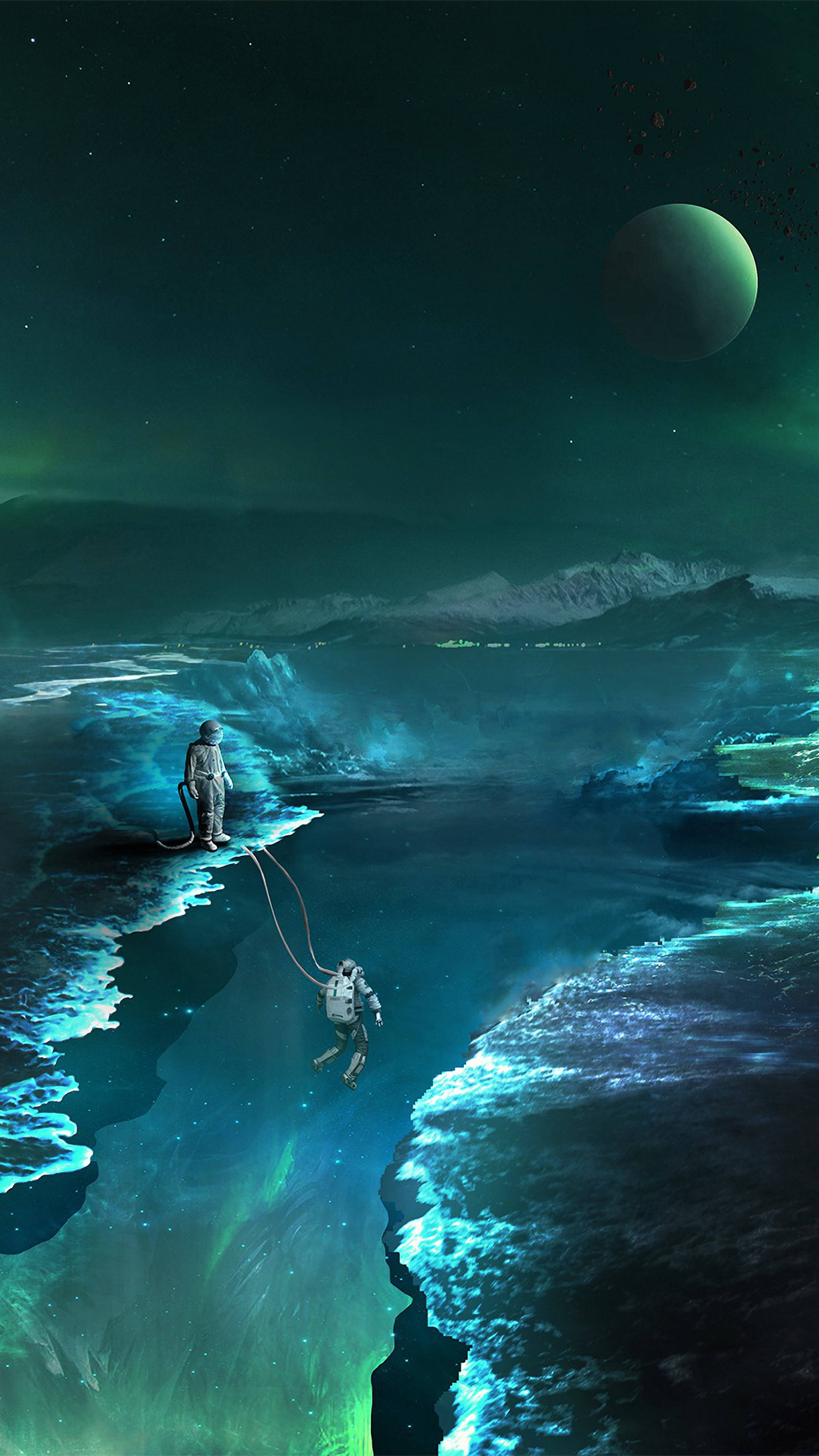 Astronauter udforsker fantasirummet 4K telefon Wallpapers