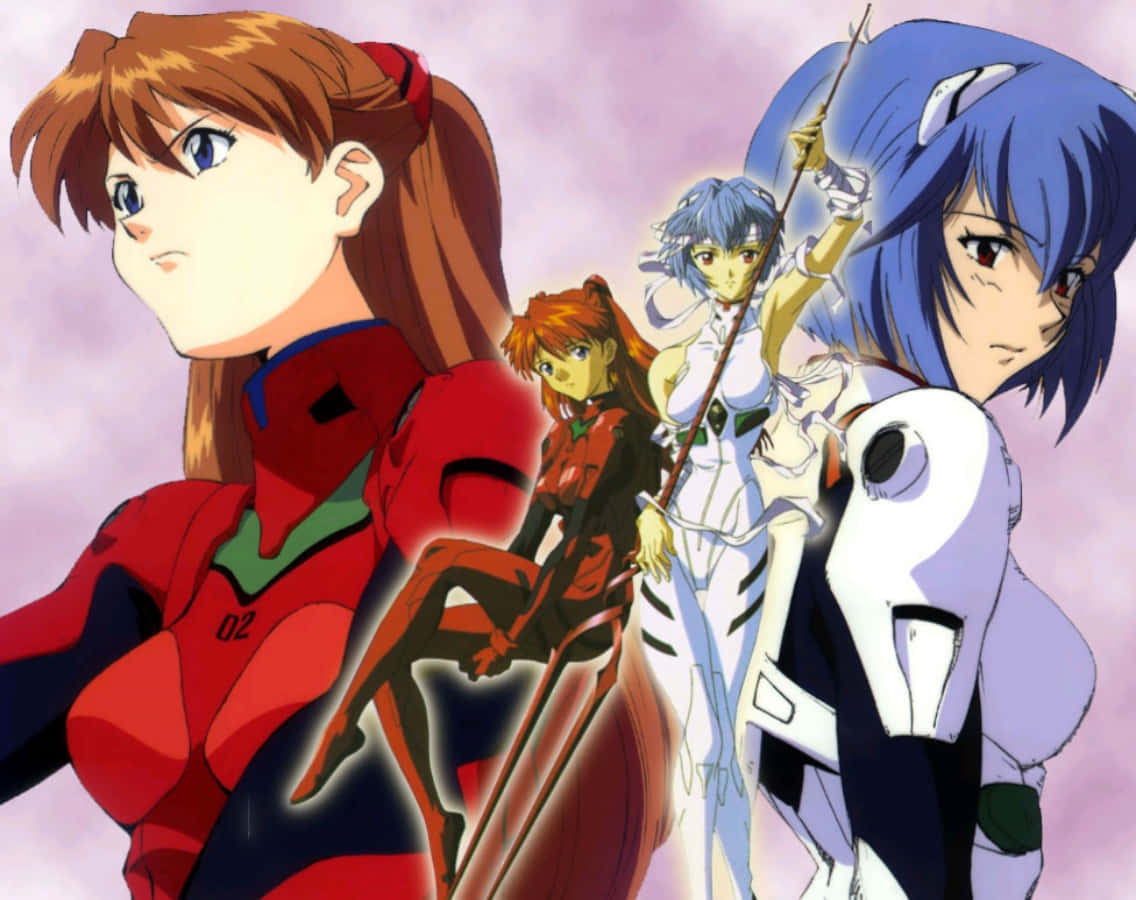 Asuka og Rei, Evangelion-piloterne Wallpapers