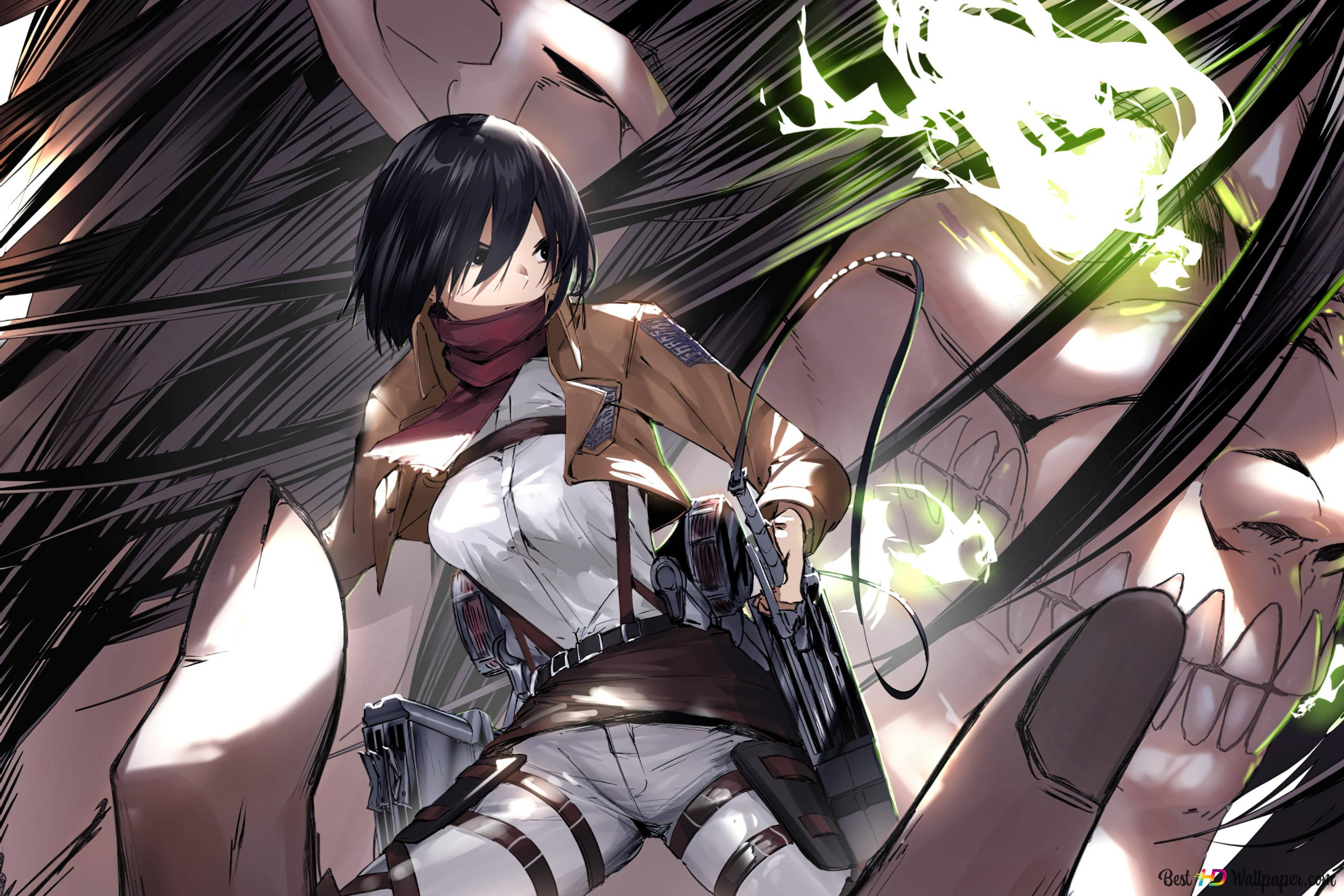 Attack on Titan Titan Eren bærer Mikasa Wallpapers