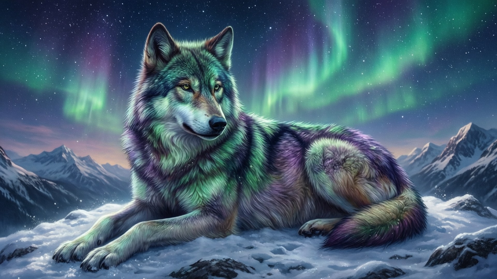 Auroraulv i hvile Wallpapers
