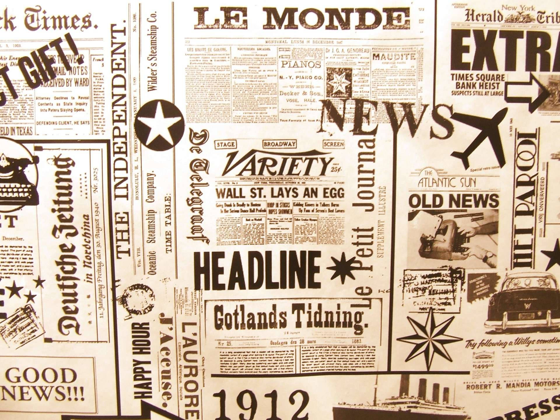 Avisæstetik Vintage Tabloidaviser Wallpapers