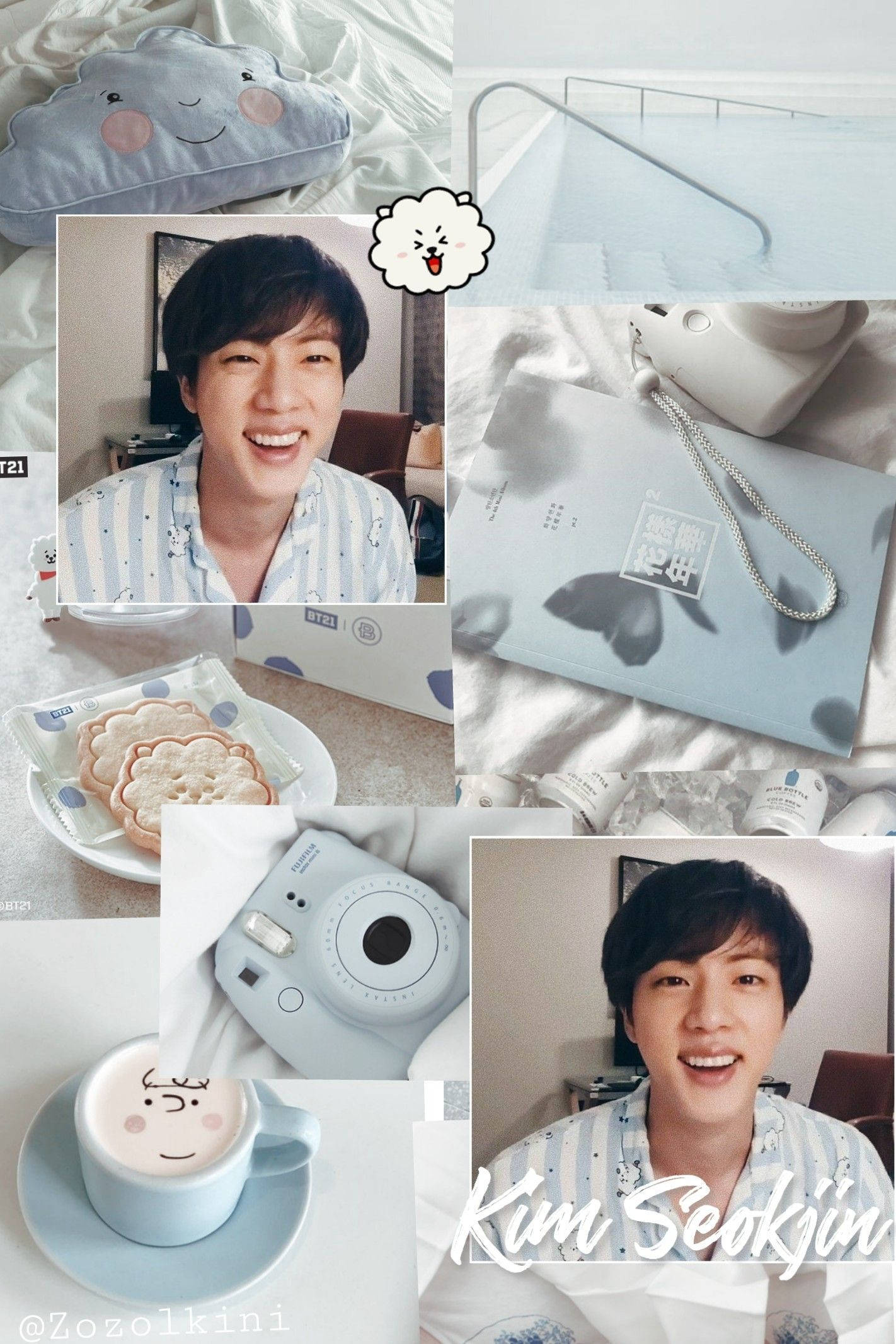 Baby Blue BTS Jin Æstetik Wallpapers