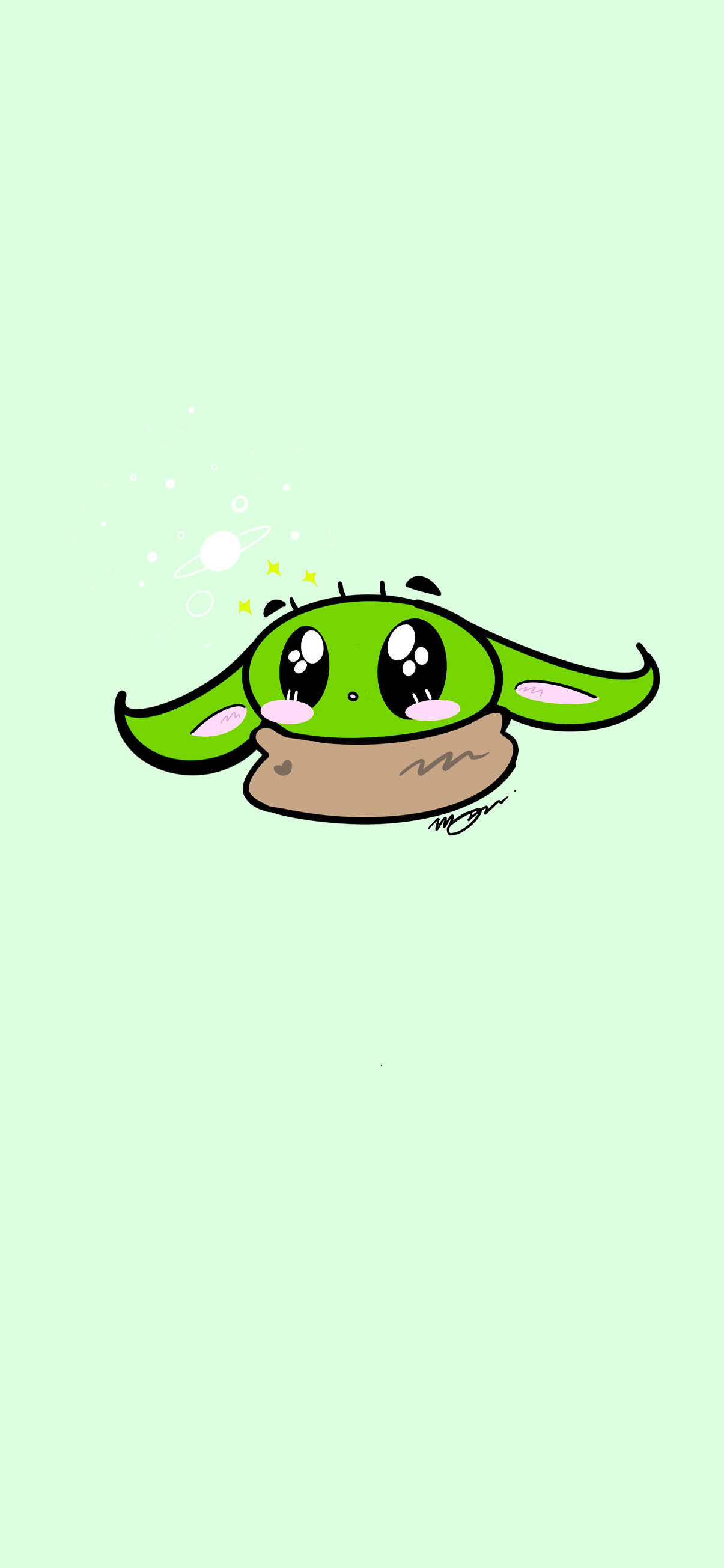 Baby Yoda Pastelgrøn Wallpapers