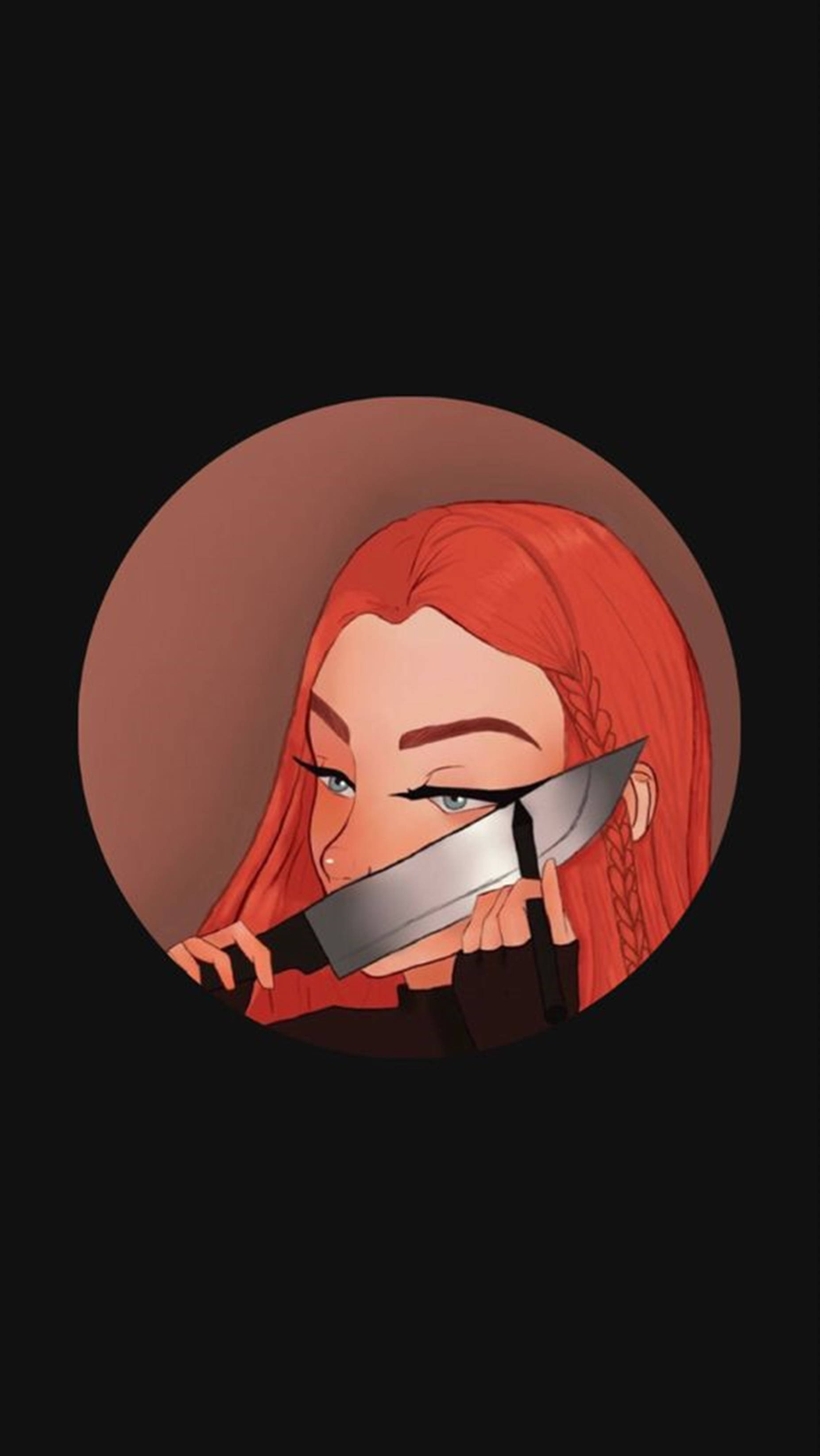 Baddie Makeup med Kniv Unikt Coolt Profilbillede Wallpapers