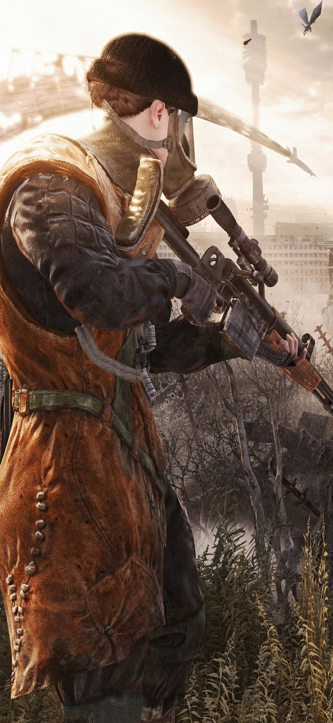 Bagfra af Jæger iPhone X Metro Last Light Baggrund Wallpapers