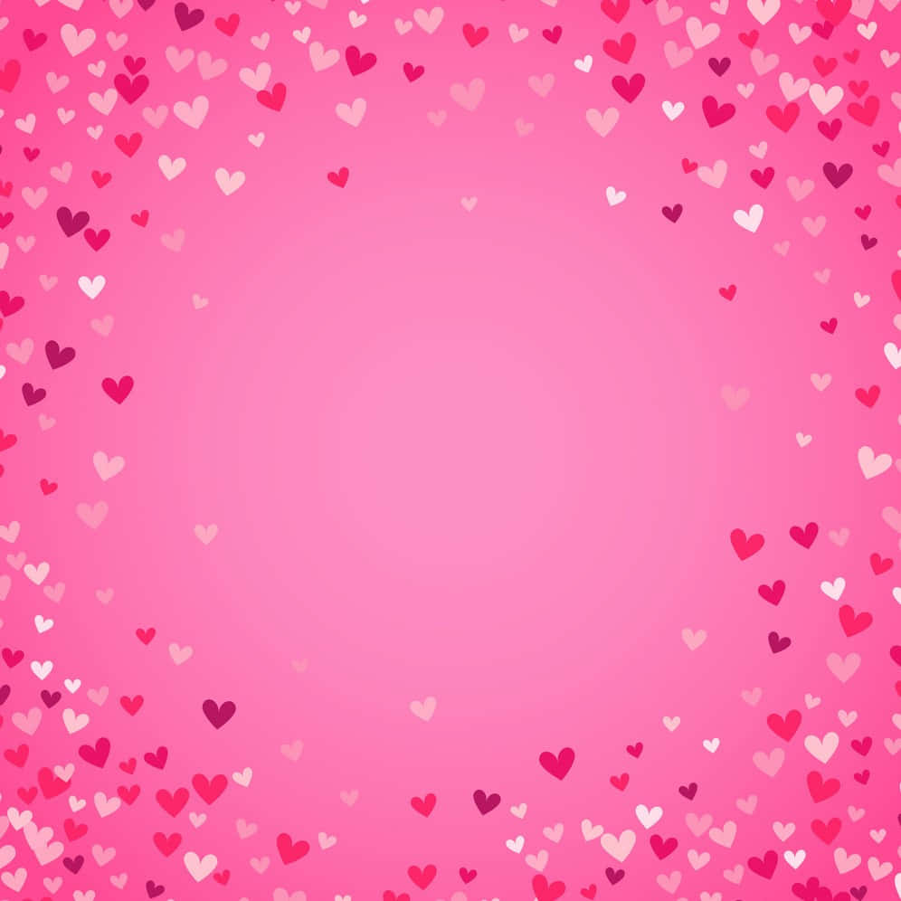 Baggrund med kant af lyserøde hjerter Wallpapers