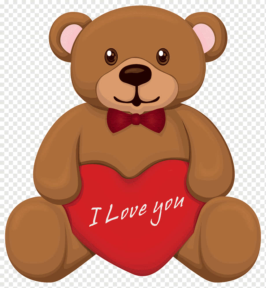 Bamse holder sødt Valentinsdagshjerte Wallpapers