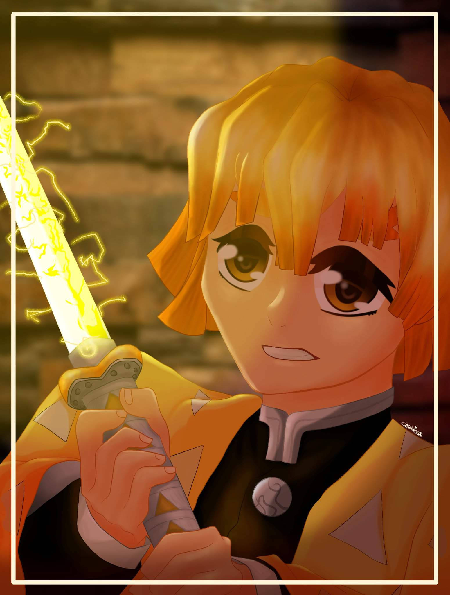 Bange Zenitsu fra Demon Slayer Wallpapers