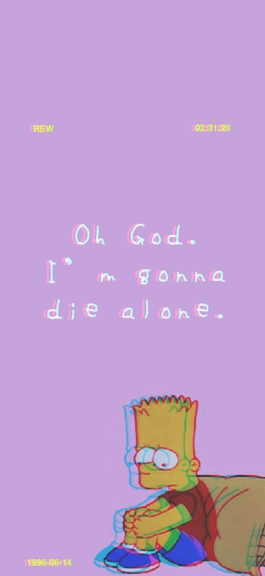 Bart Simpson føler sig isoleret på sin telefon Wallpapers