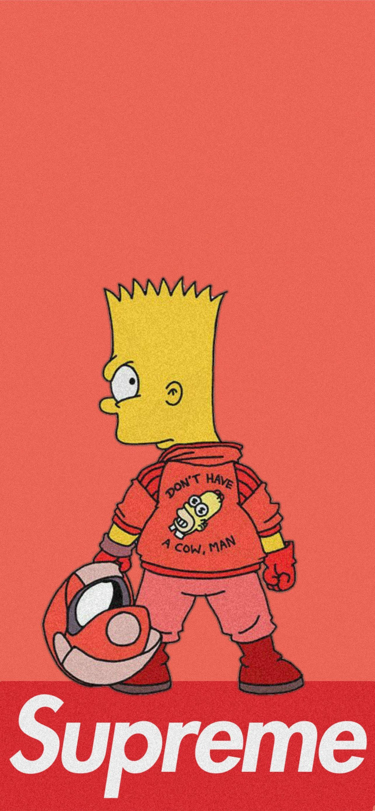 Bart Simpson Orange Supreme Wallpapers