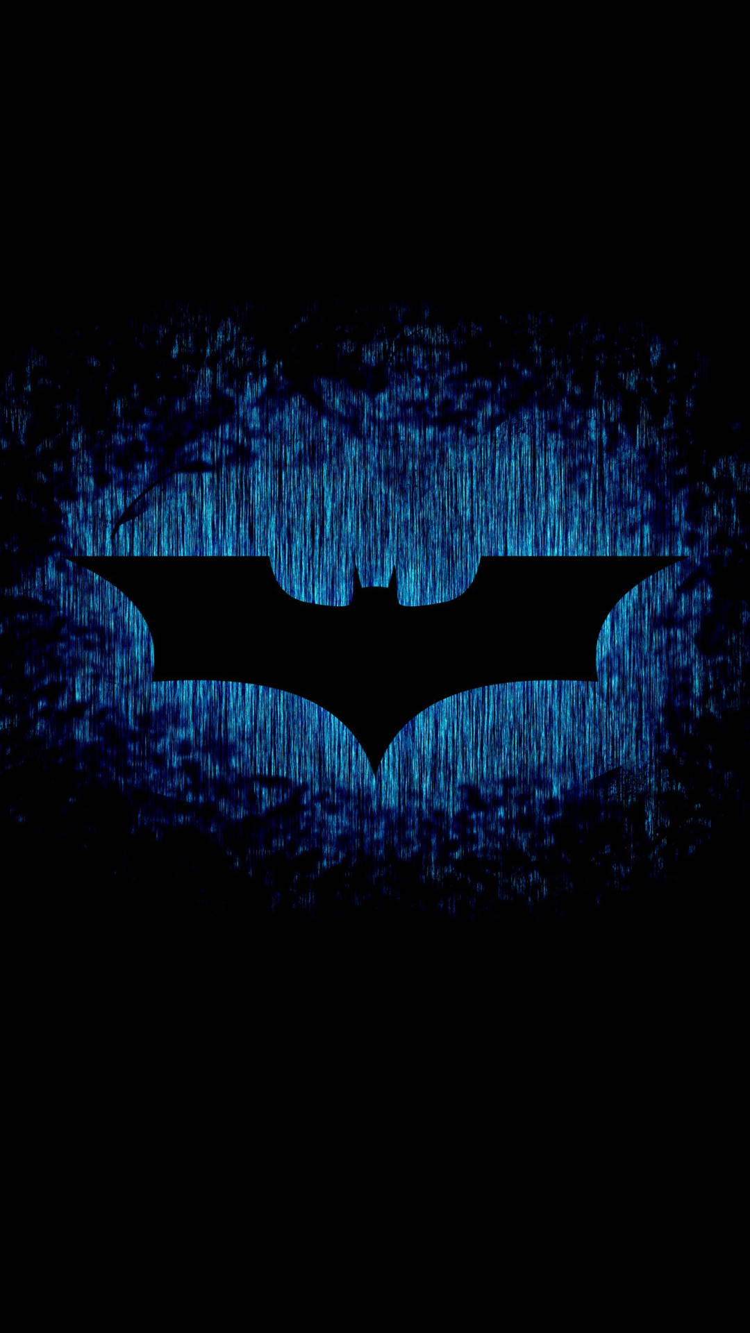 Batman blåt lysende logo baggrund — Batman Wallpapers