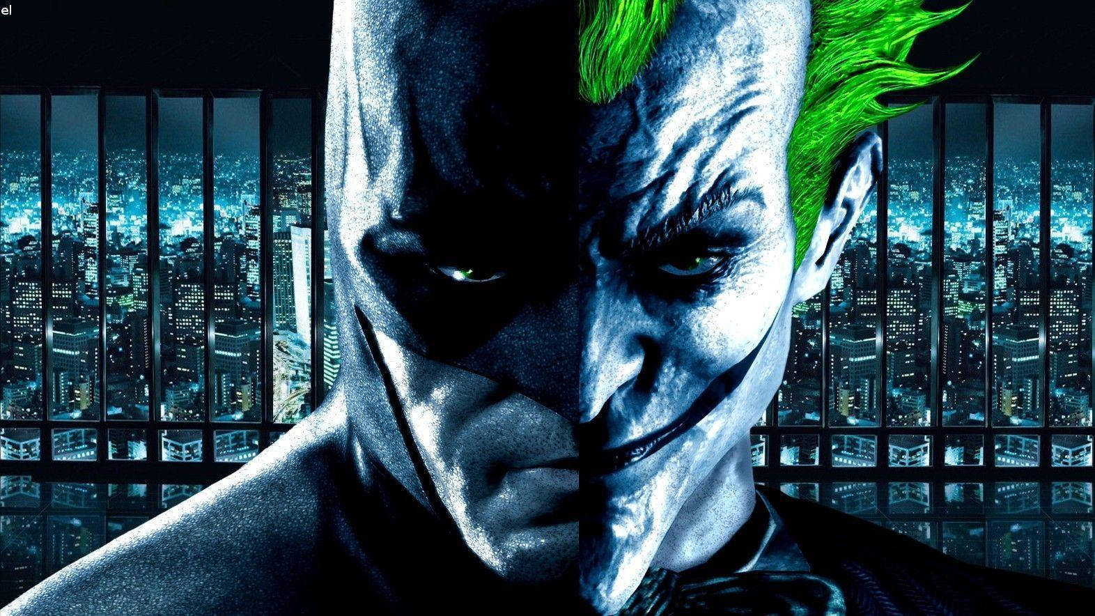 Batman og Joker ansigt wallpaper — Batman Wallpapers