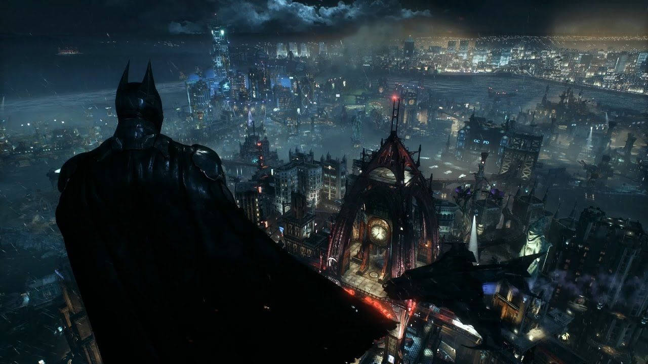 Batman overskuer Gotham baggrund — Batman Wallpapers