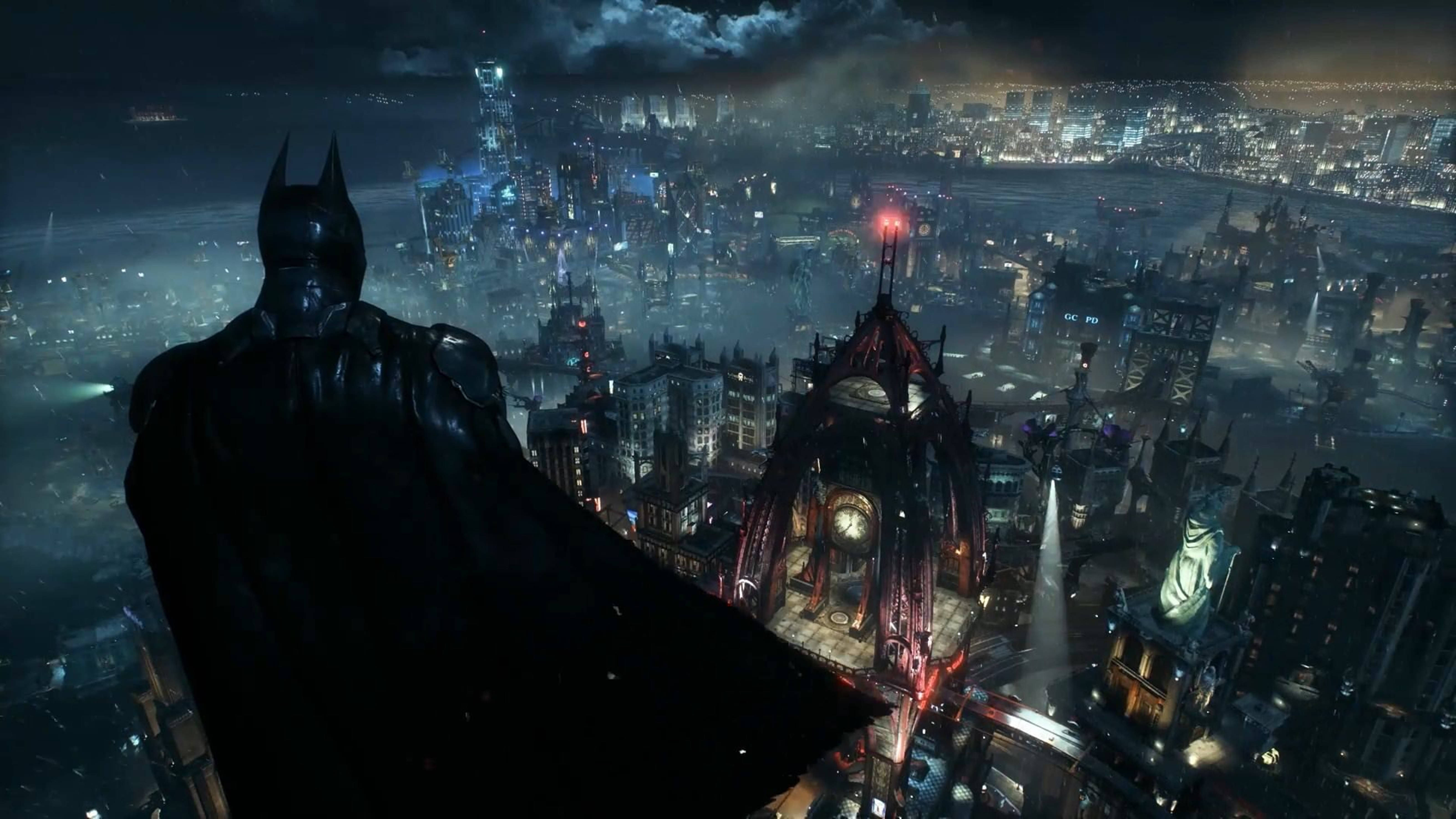 Batman ser ud over Arkham City 4K Wallpapers