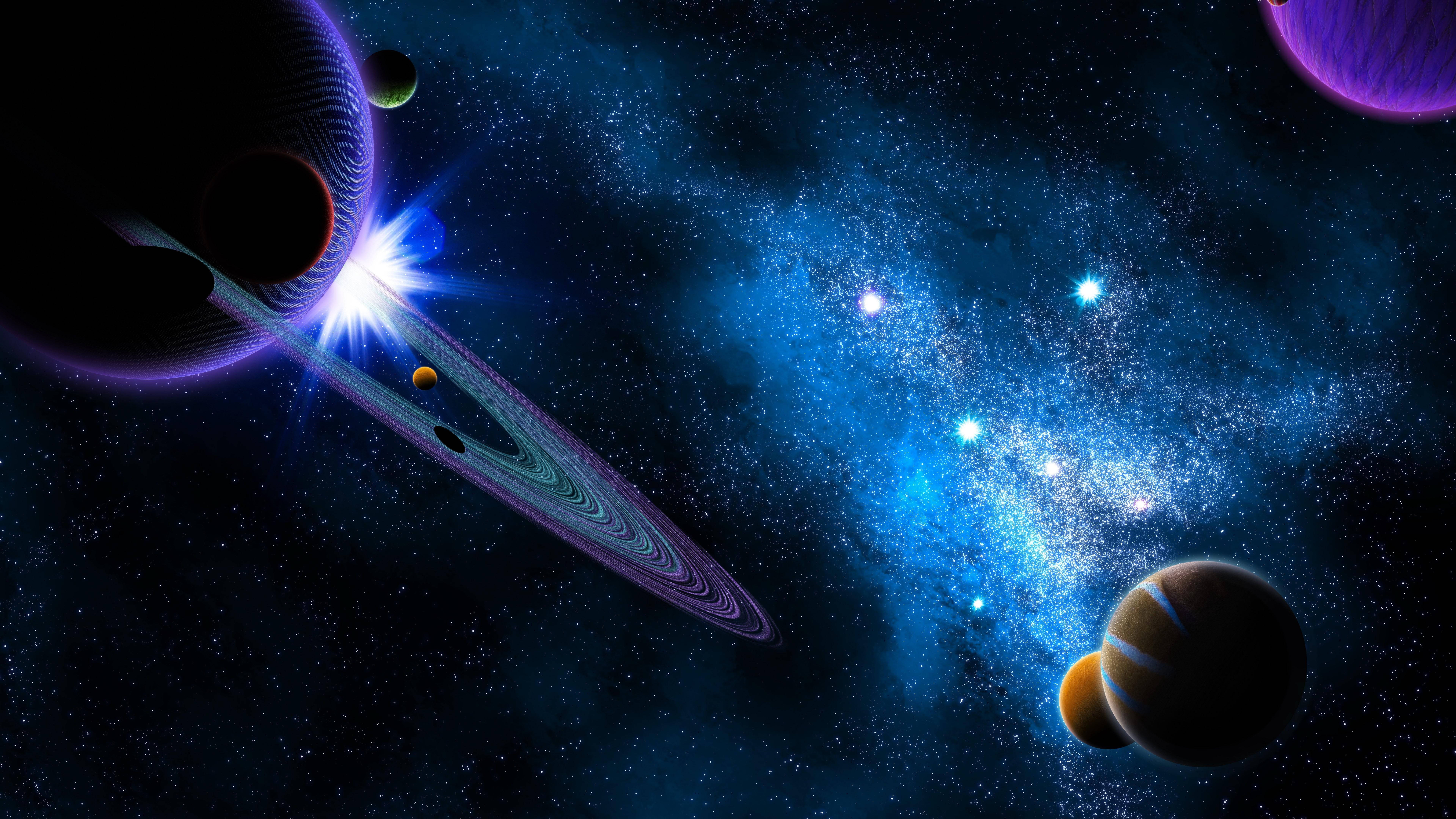 Bedste 4K UHD Galaxy-planeter Wallpapers