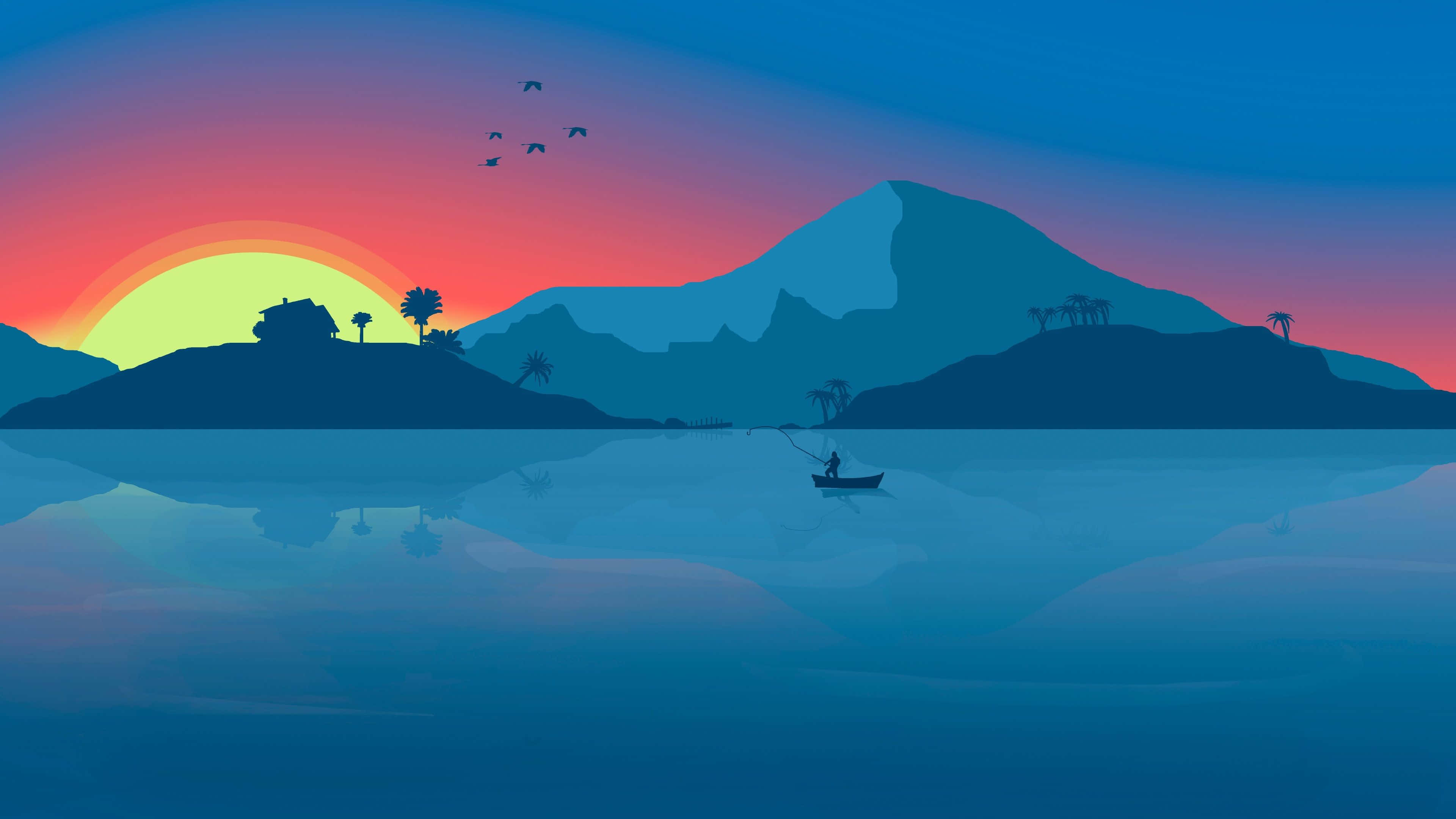 Bedste minimalistiske sølandskabsbaggrund Wallpapers
