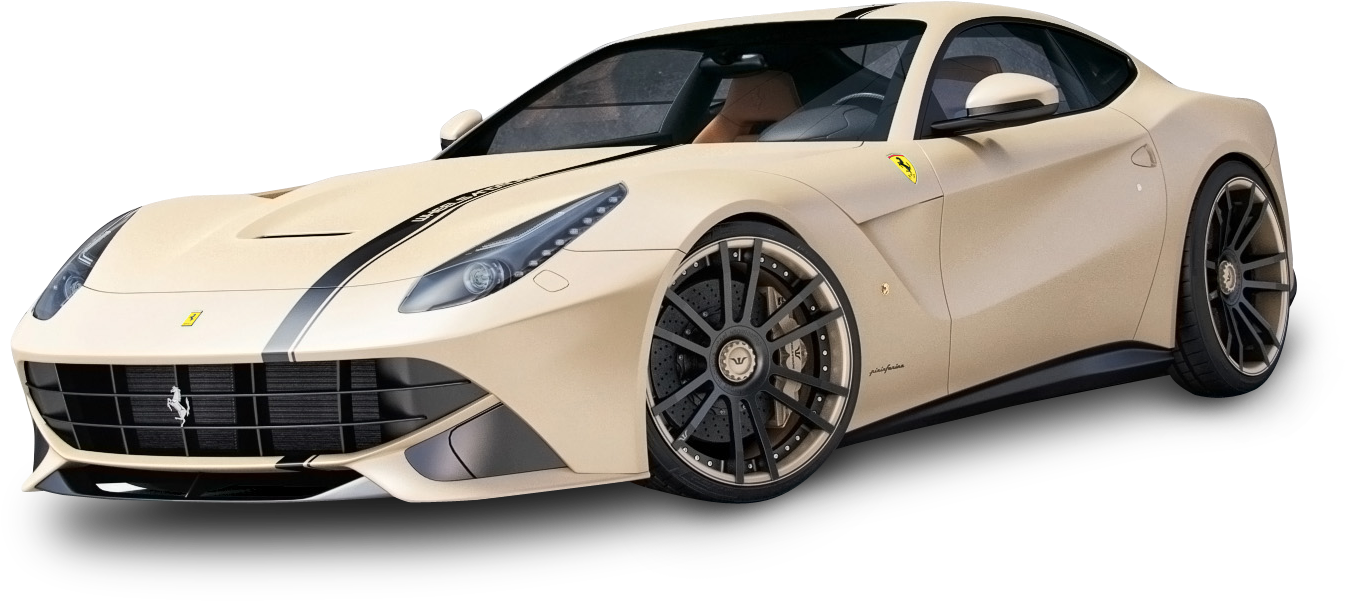 Beige Ferrari Supercar i profil Wallpapers