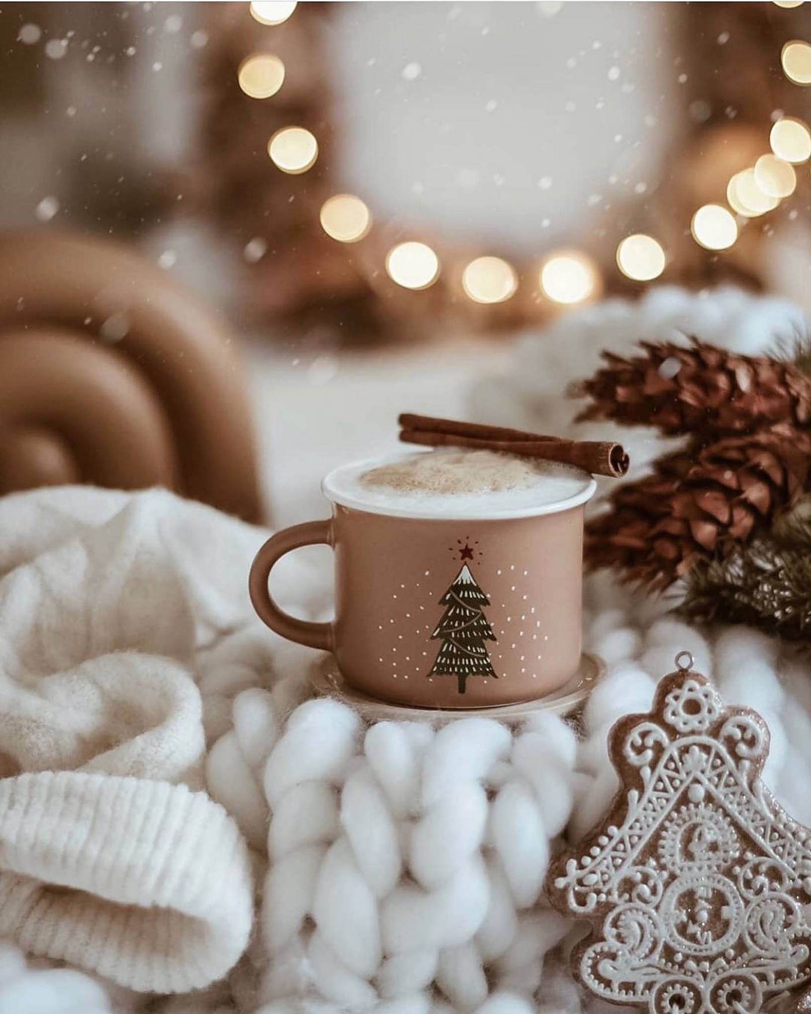 Beige Hyggelig Julestemning Wallpapers