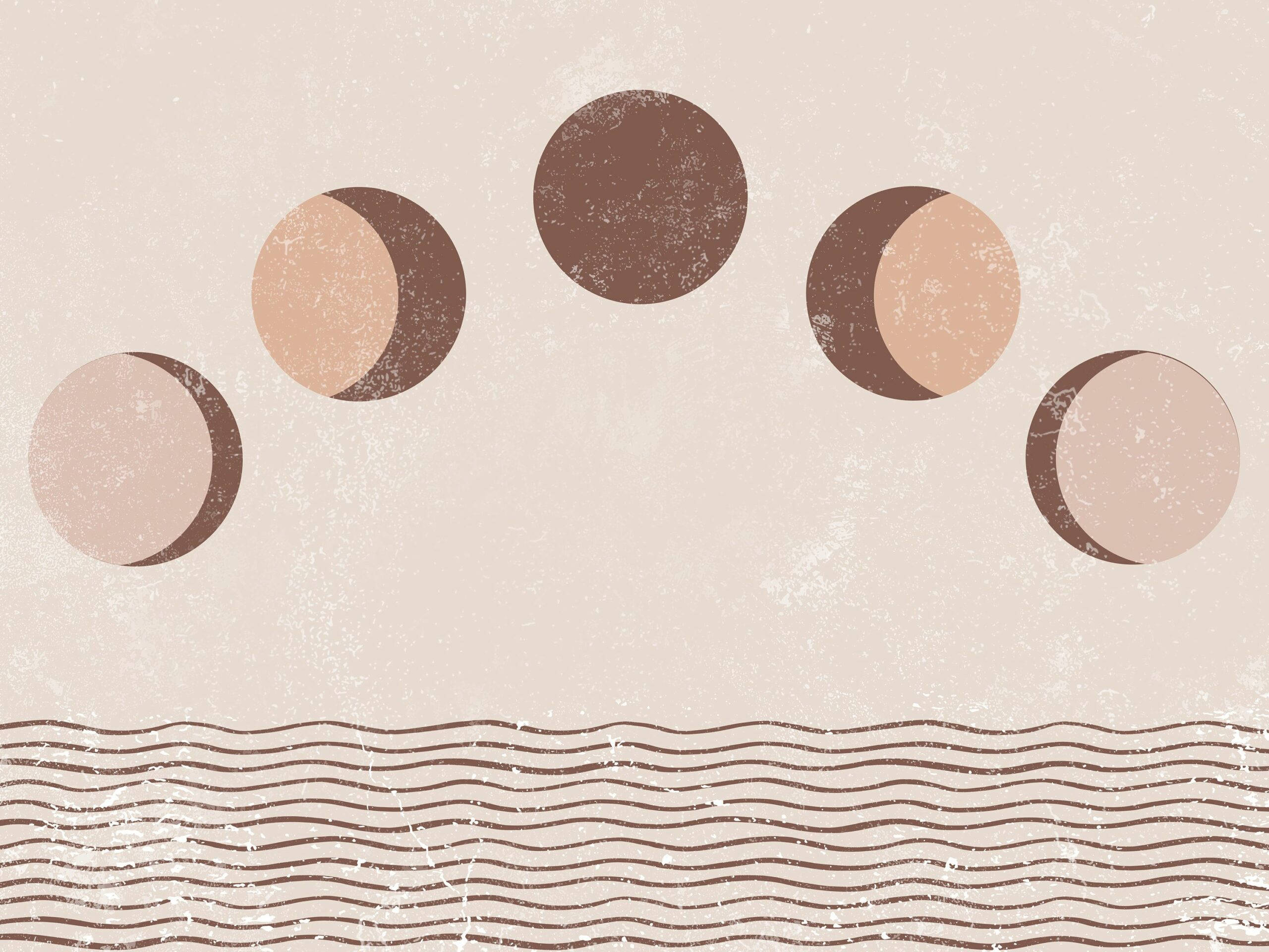Beige æstetiske cirkelmønstre Wallpapers