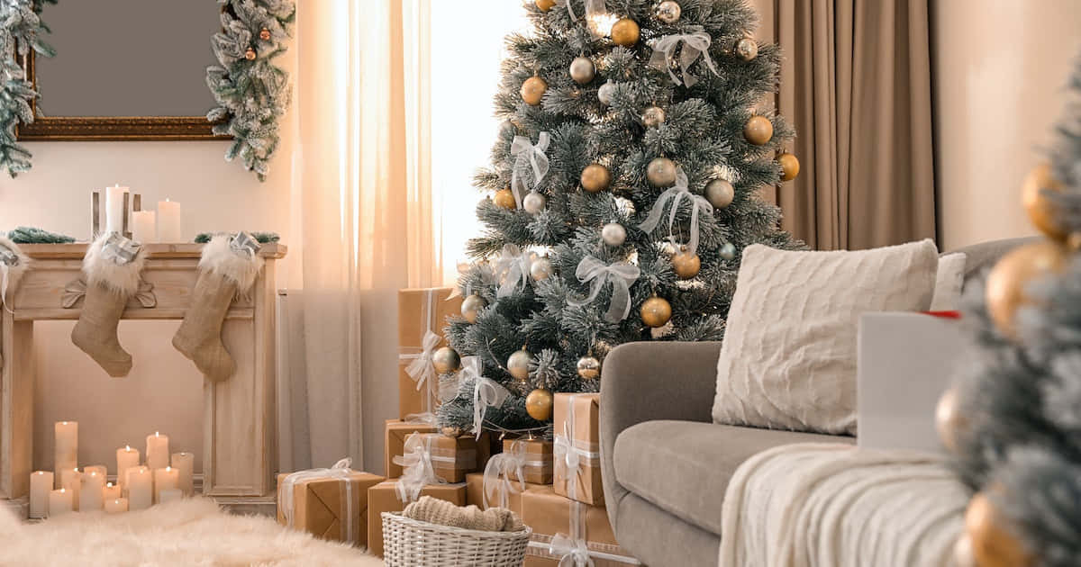Beige tema Zoom julebaggrund Wallpapers