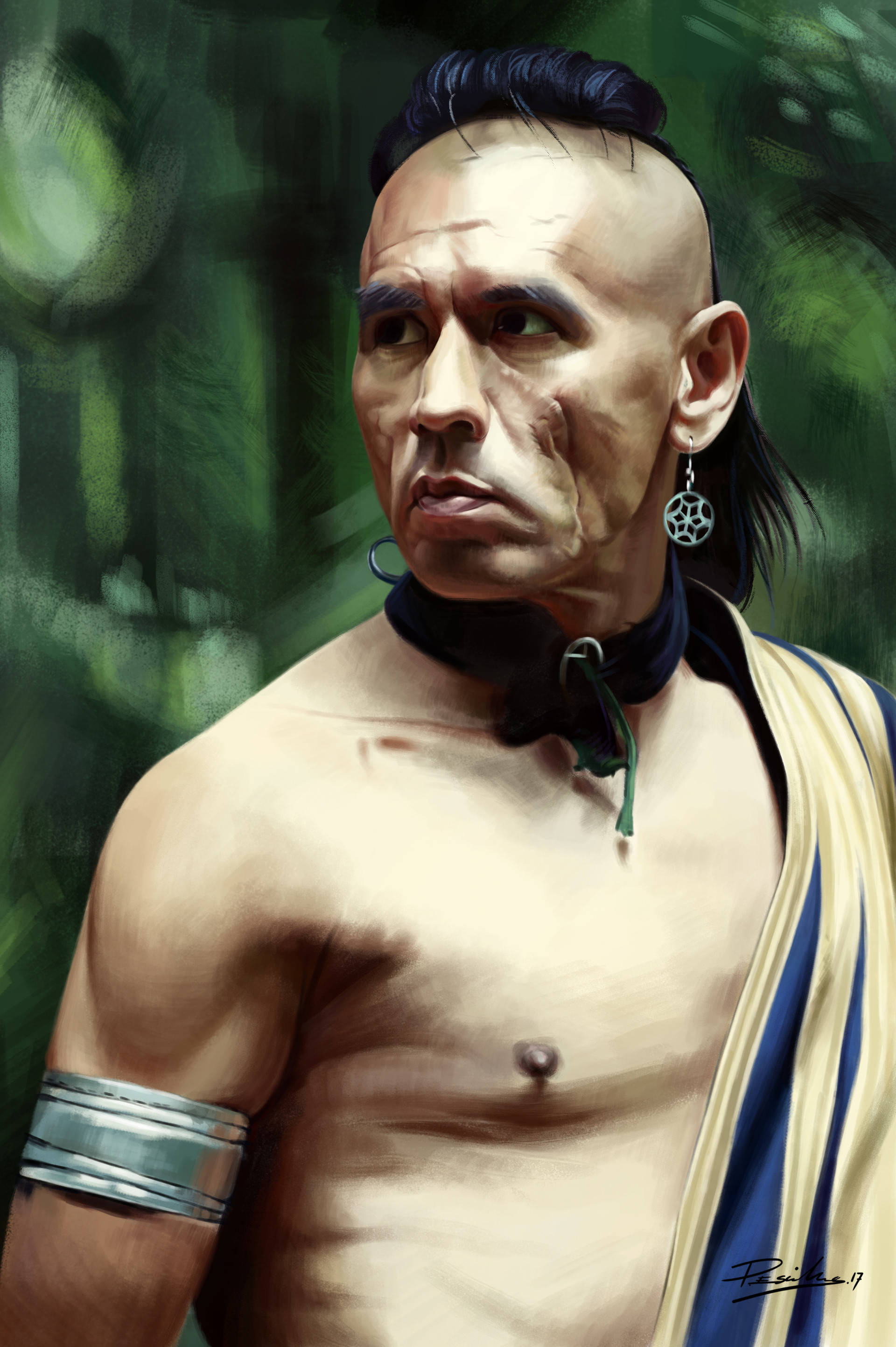 Berømte Skuespiller Wes Studi I Den Ikoniske Film, The Last of The Mohicans Wallpapers