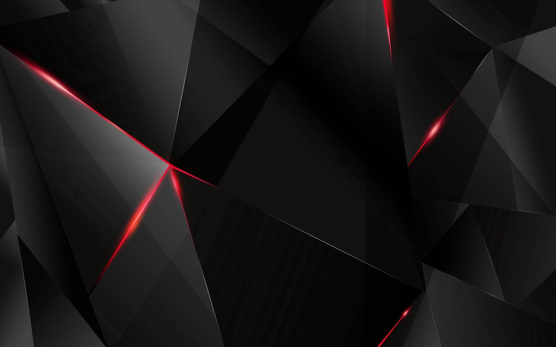 Betagende sort og rød 3D-polygon Wallpapers