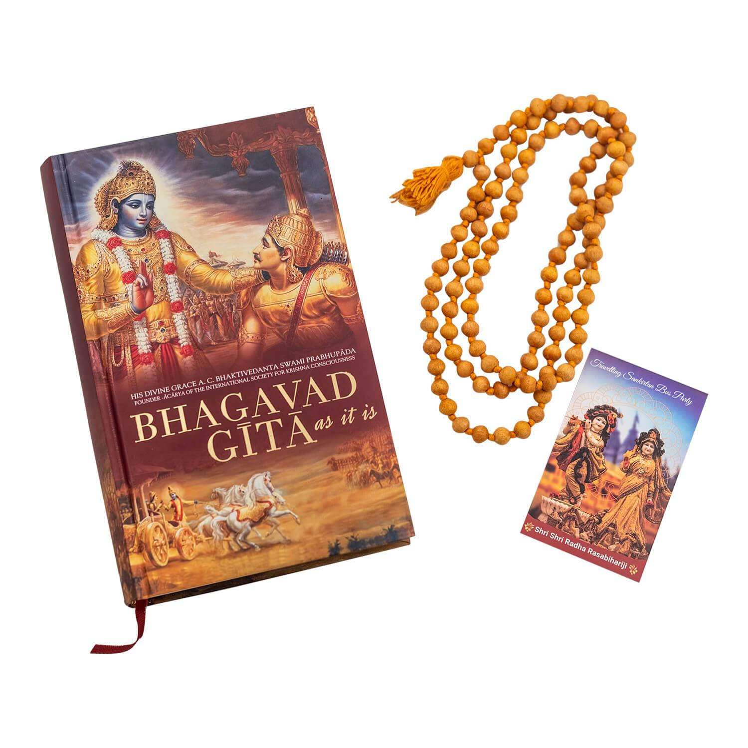 Bhagavad Gita og gule Japa Mala perler Wallpapers