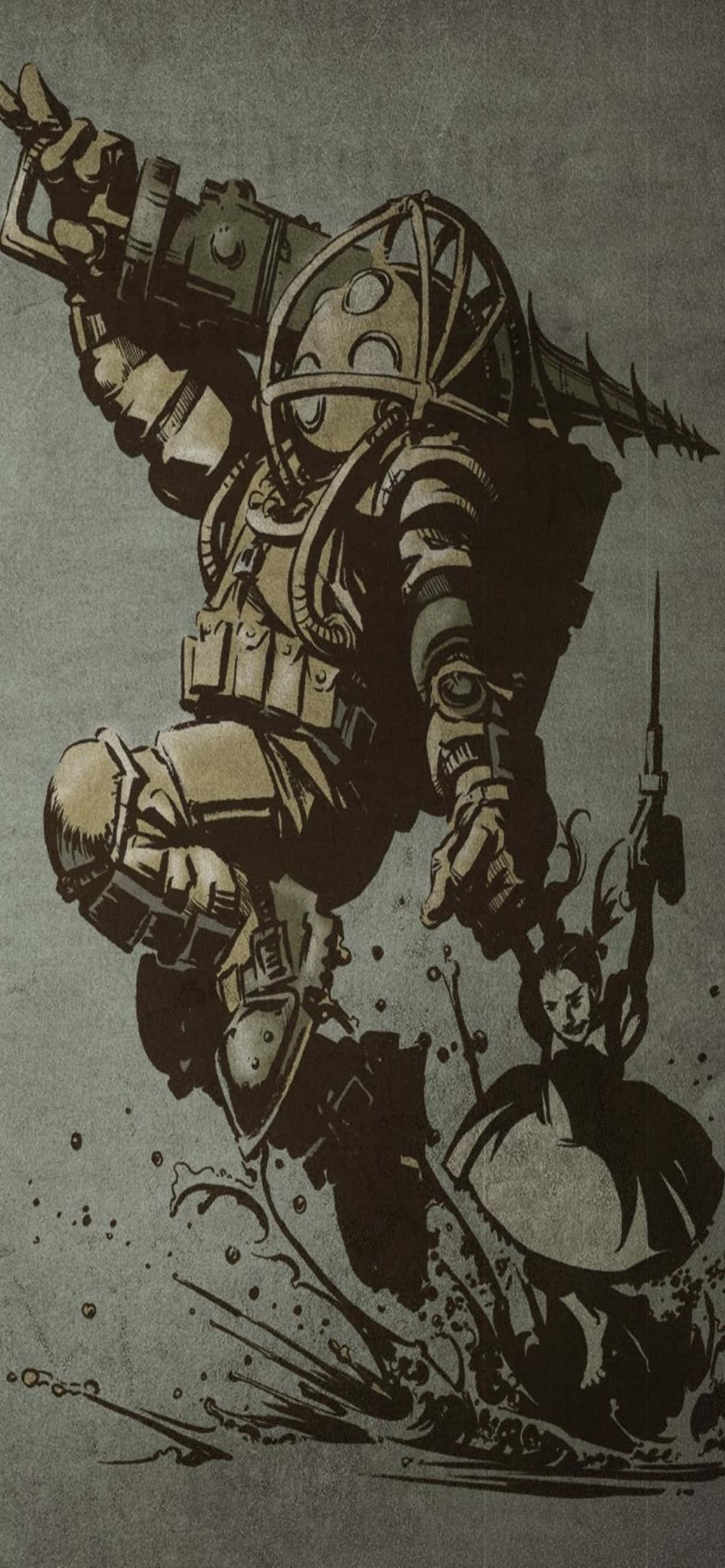 Big Daddy iPhone XS Max Bioshock Infinite baggrund Wallpapers