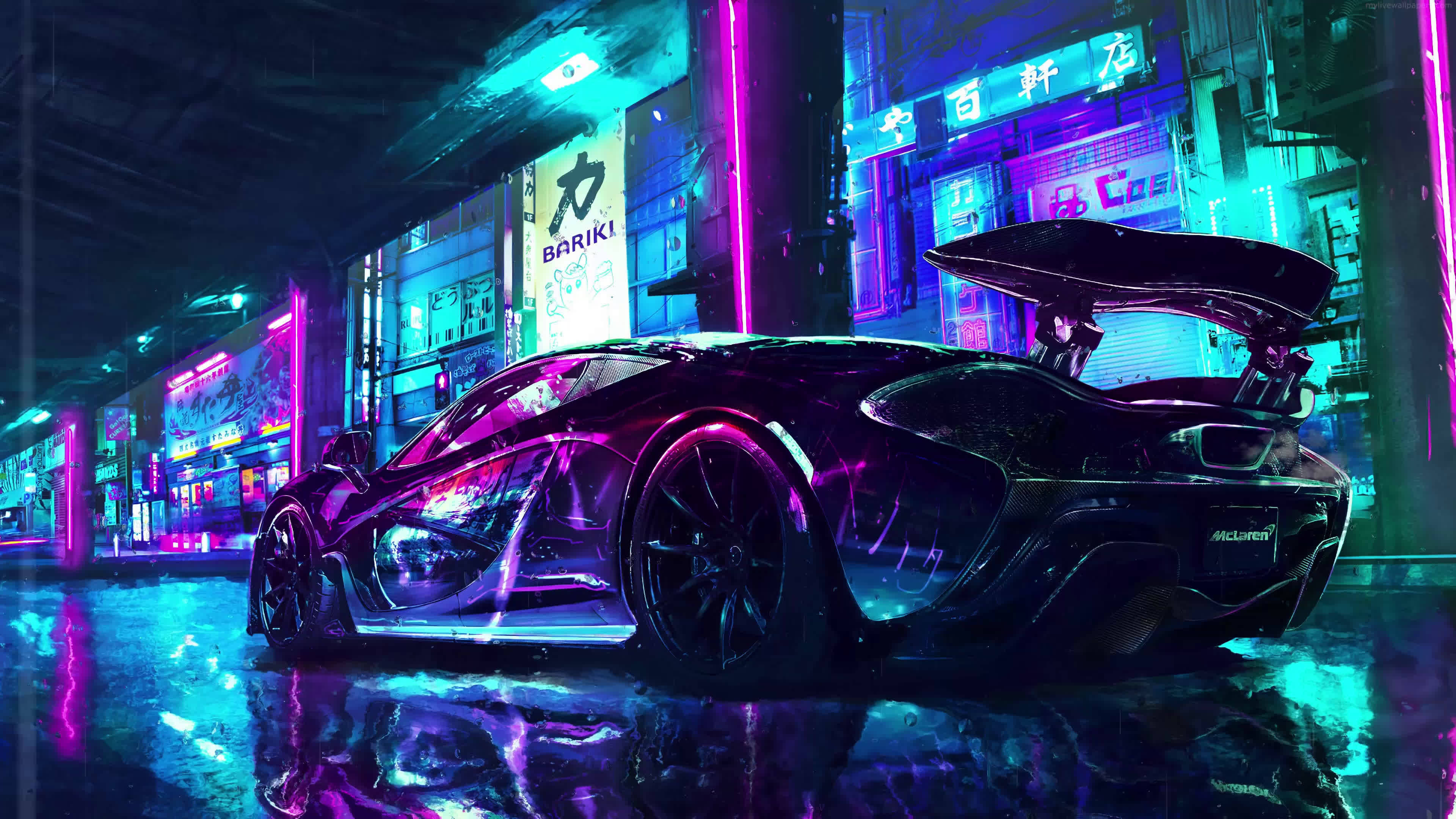 Bil 4K Mclaren Retro Wave Wallpapers