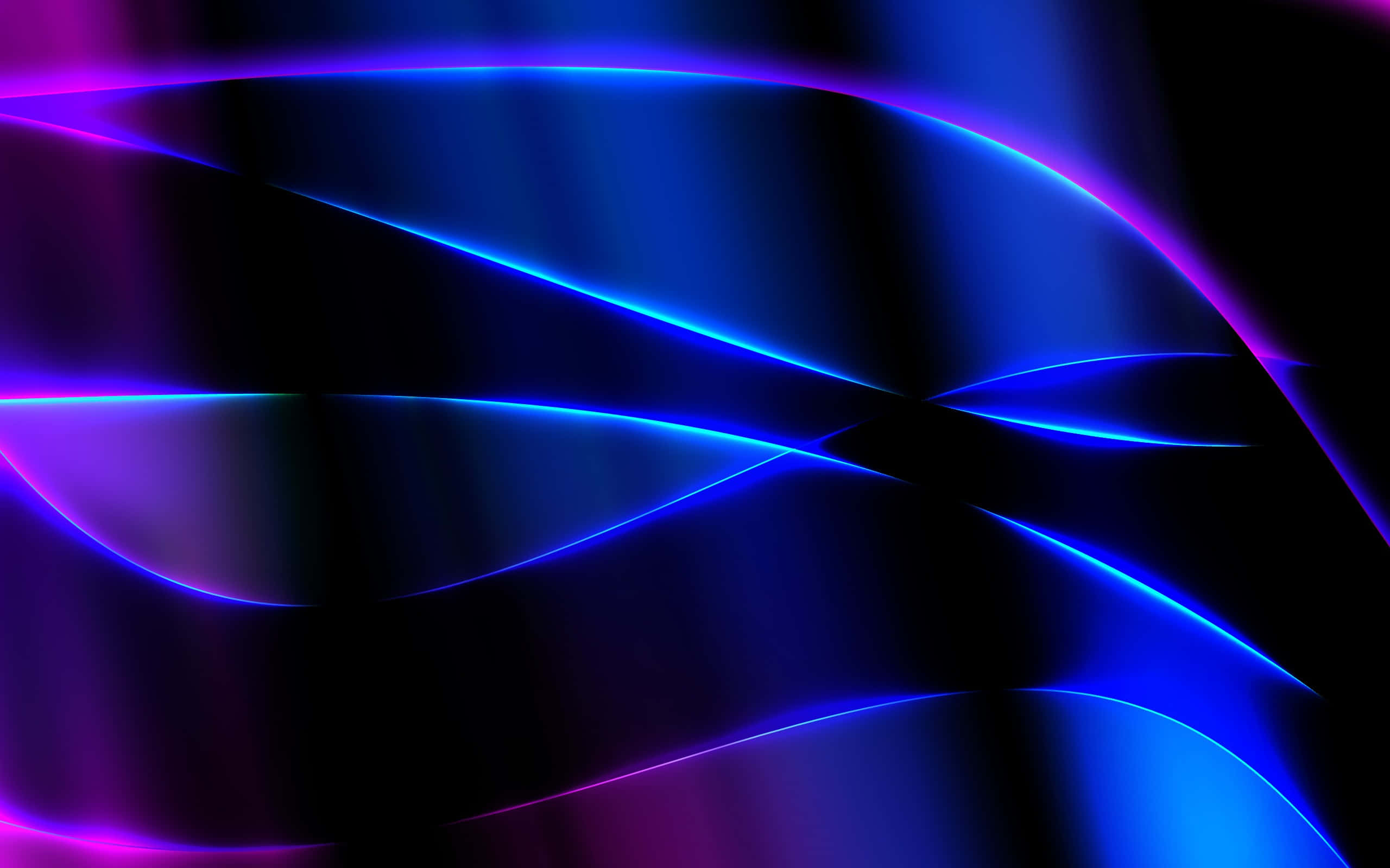 Billede af lyse neonblå og lilla former Wallpapers