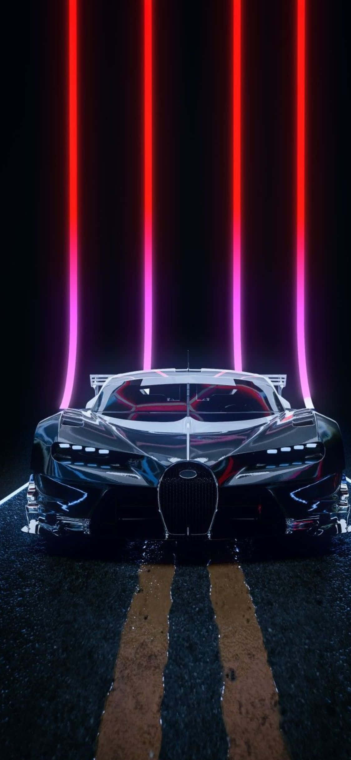 Billede Det Dristige og Ekstreme - iPhone Xs i en Bugatti Wallpapers