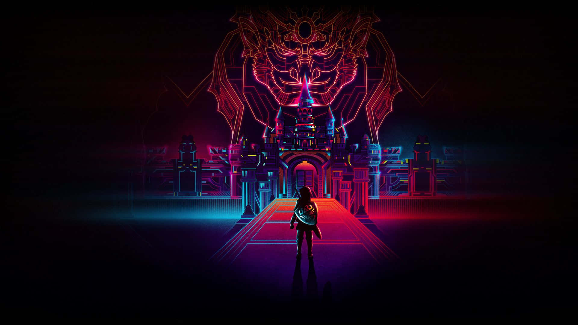 Billede: Et syn på en bys pulserende neonlys om natten Wallpapers