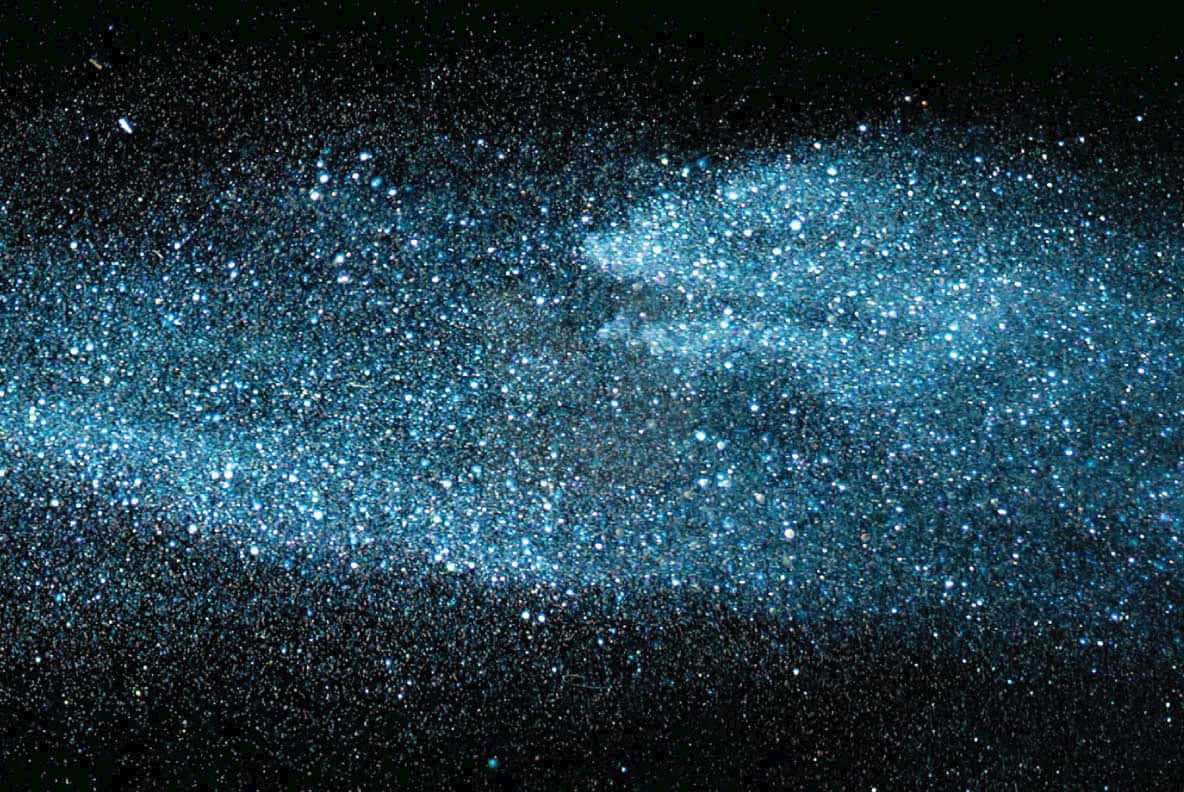 Billede med blå stjerner og galakseoverlay Wallpapers