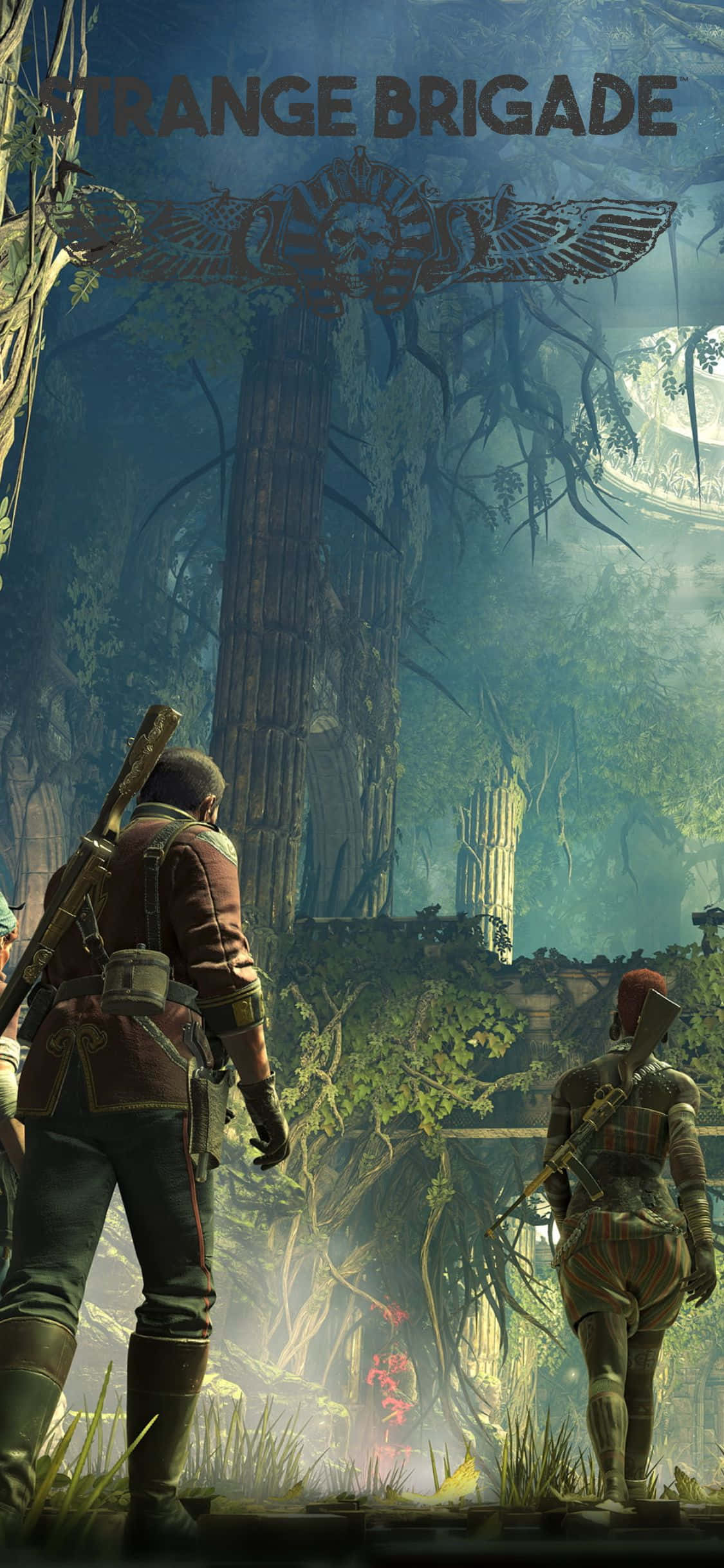 Billedtekst: Enestående Strange Brigade Spilbaggrund til iPhone X Wallpapers