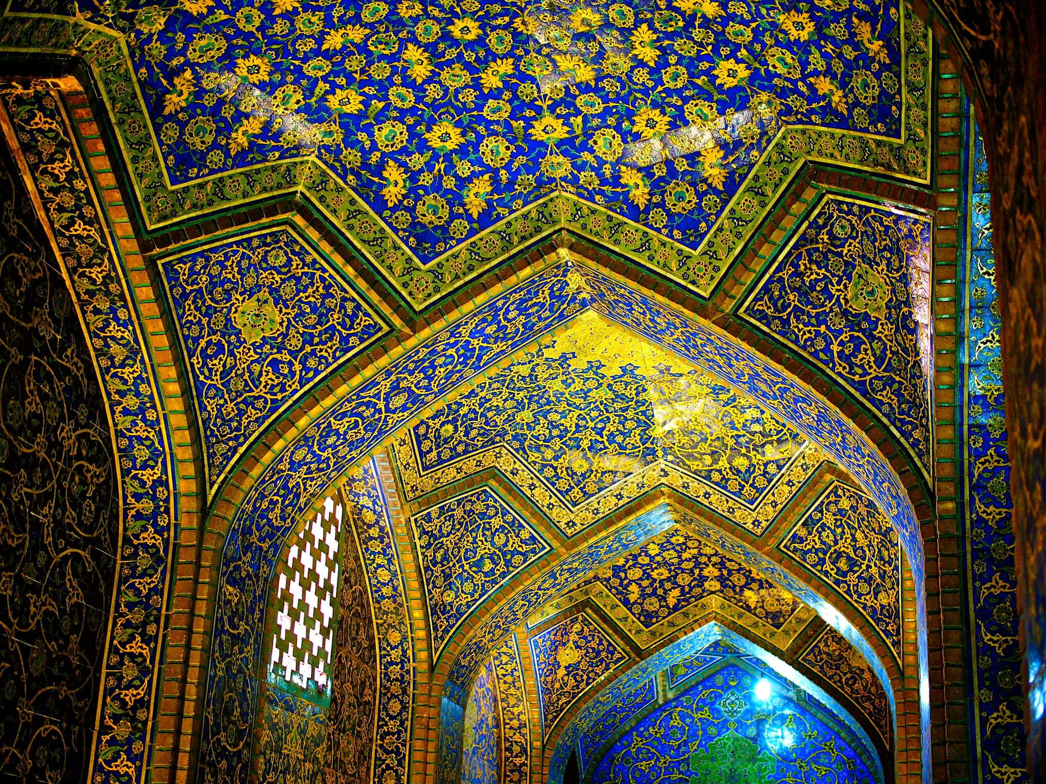Billedtekst: Majestætiske Sheikh Lotfollah-moske i Isfahan Wallpapers