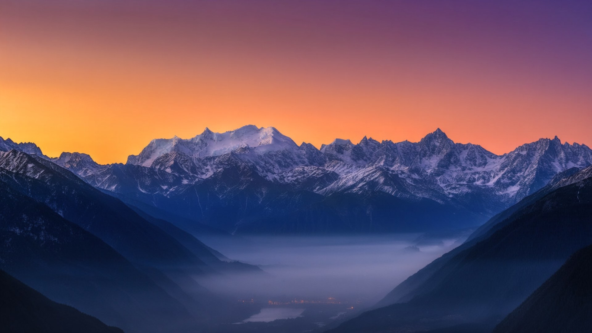 Bjergsolopgang Panorama Wallpapers