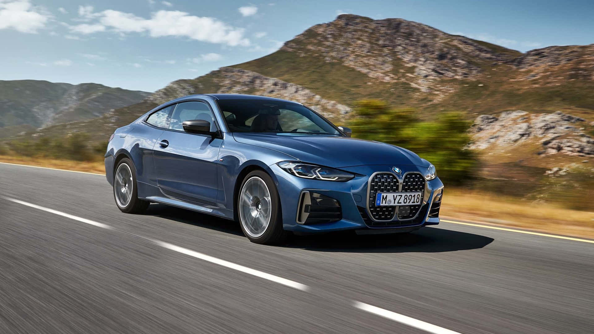 Blå 2021 BMW M4 1920x1080 M Series Baggrund Wallpapers
