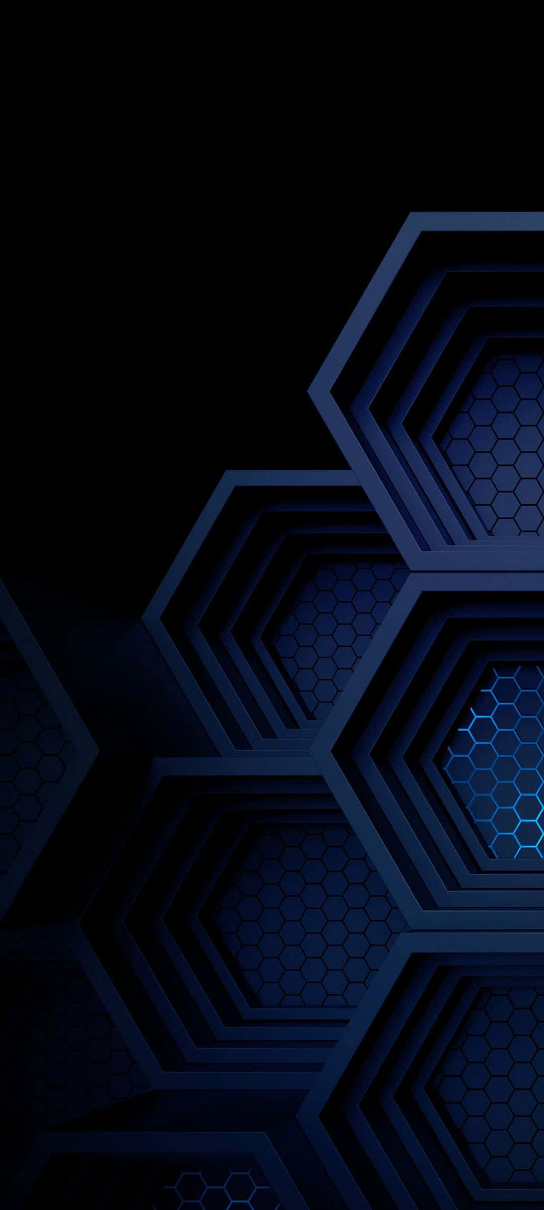 Blå AMOLED sekskanter Wallpapers