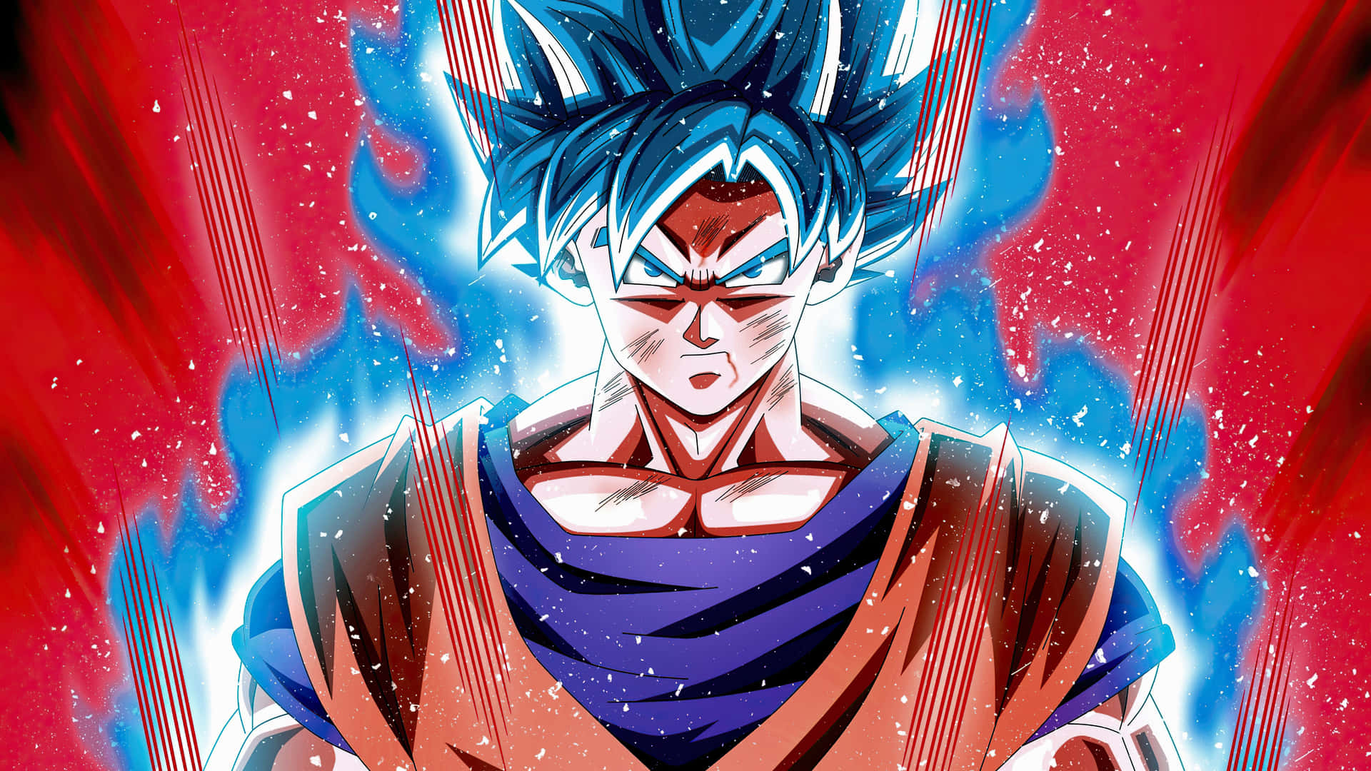 Blå Anime Goku Ultra Instinct