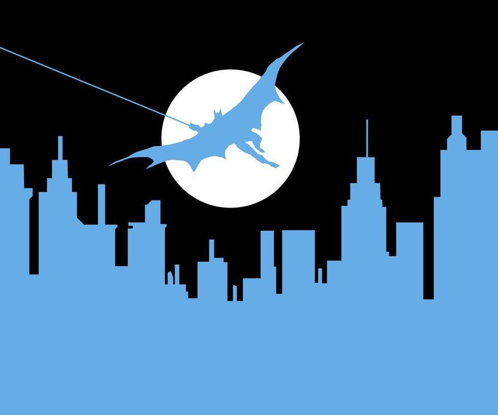Blå Batman Silhuet Kunst Wallpapers