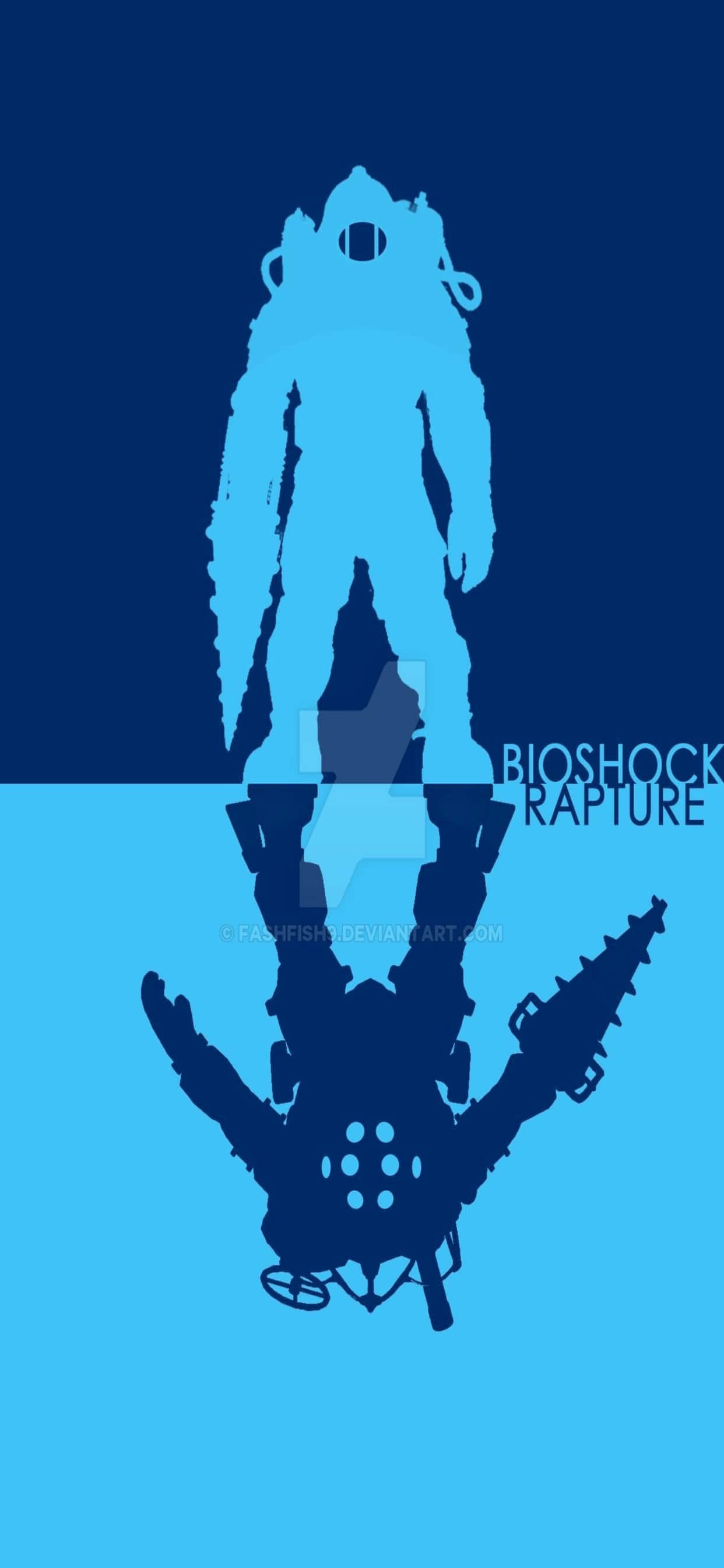 Blå Big Daddy iPhone Xs Max Bioshock Infinite Baggrund Wallpapers