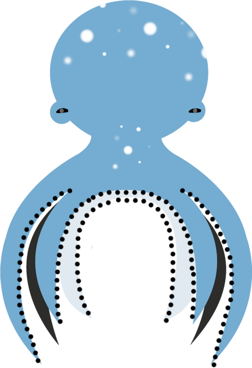 Blå blæksprutte tegneserieillustration Wallpapers
