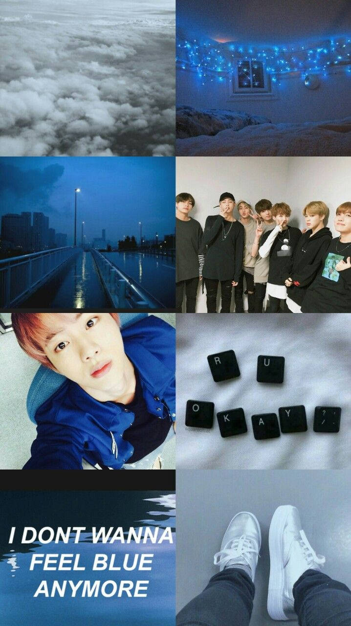 Blå BTS Æstetisk Jin Wallpapers