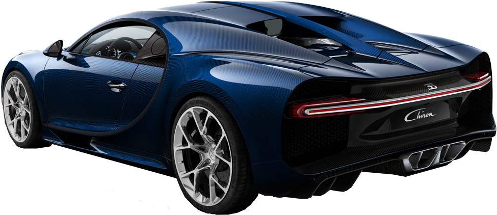 Blå Bugatti Chiron bagfra Wallpapers